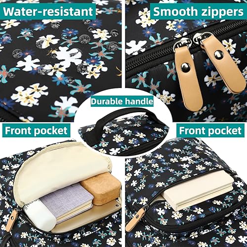 Miniatura 5 de Mochila para portátil Leaper para mujeres linda mochila floral para niñas para escuela, universidad, viajes, trabajo - mochila ligera para niños,