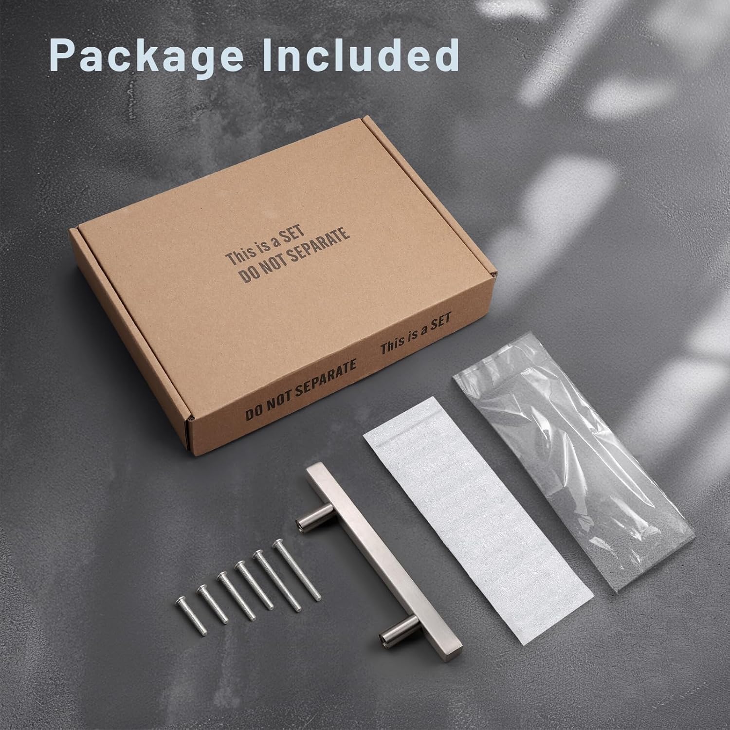 KNOBWELL Square Body Round Feet 60 Pack 90mm(3-1/2") Hole Center Square Kitchen Cabinet Handles Brushed Nickel Cabinet Pulls, Silver Drawer Pulls Dresser Pulls for Cupboard Closet Stainless Steel