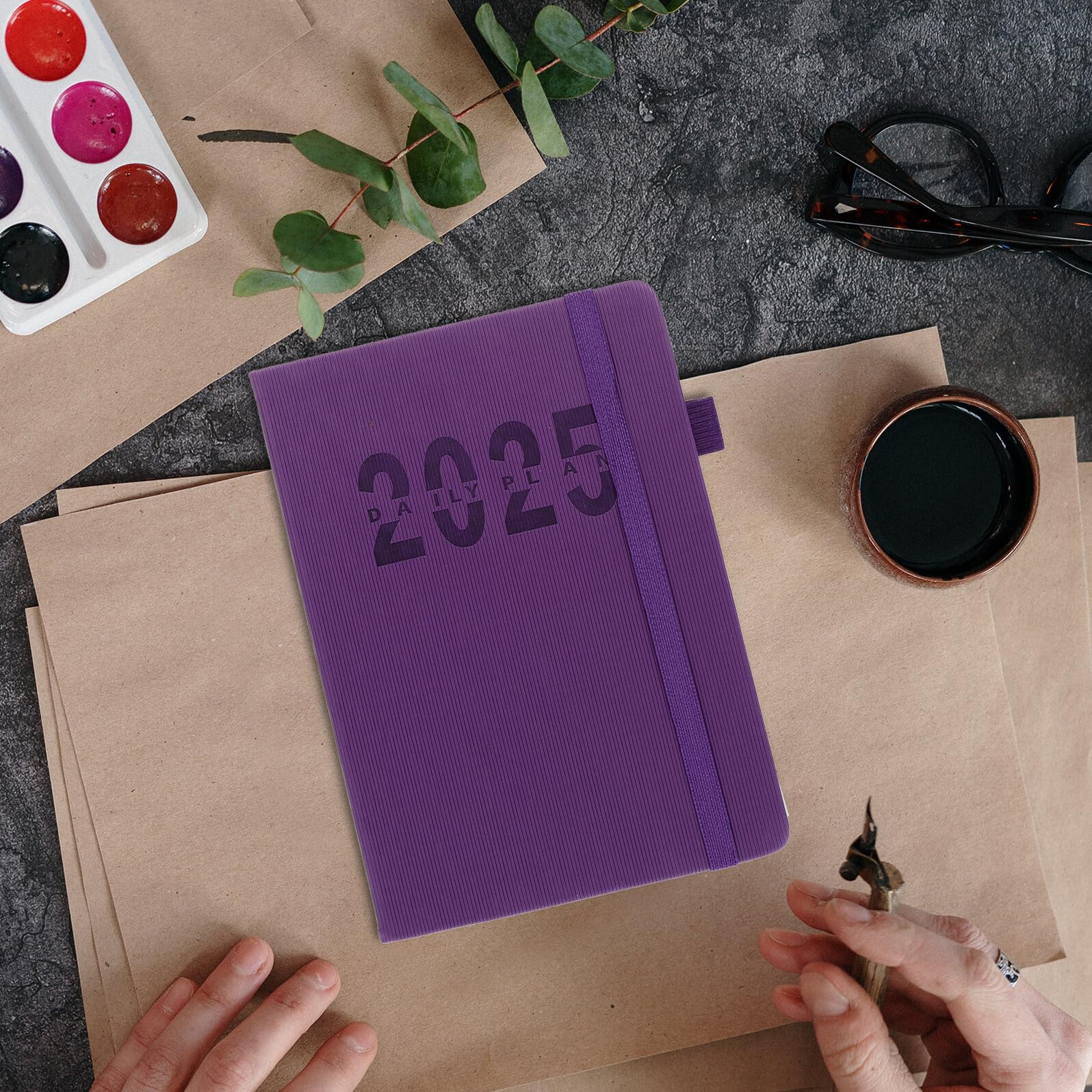 Alipis Agenda Mensile e Settimanale Quaderno Appuntamenti con Cinturino Portapenne Realizzato in Pelle Pu e Carta Resistente Design Elegante per Studenti e Lavoratori