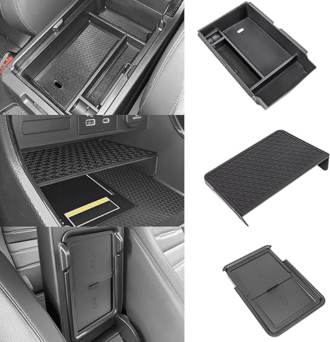 Organizador de consola central de 3 piezas compatible con Honda CR-V CRV CRV 2024, caja de almacenamiento para reposabrazos oculta, compartimento