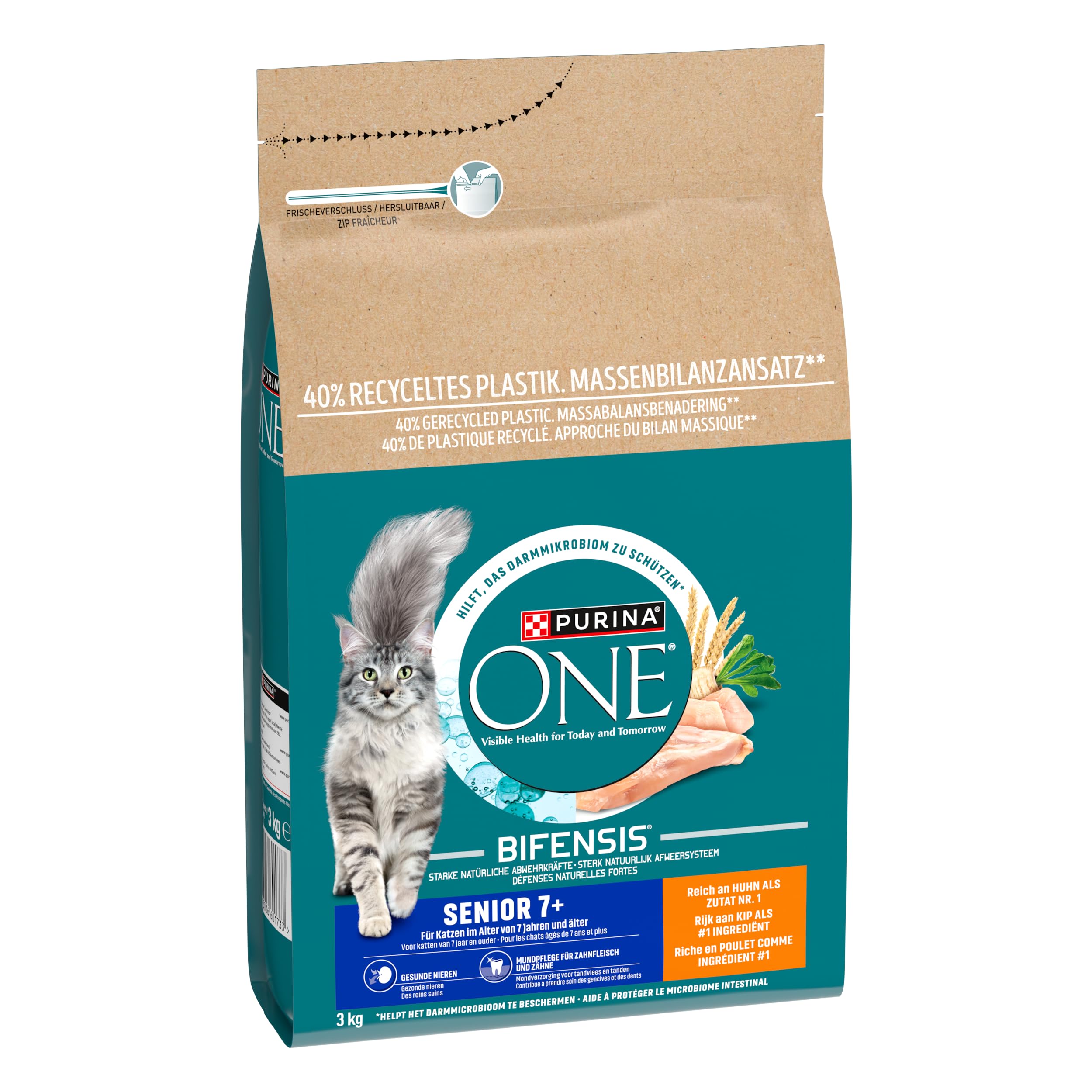 Purina ONE Katzenfutter Trocken Senior Huhn - Vollkorngetreide 3 kg