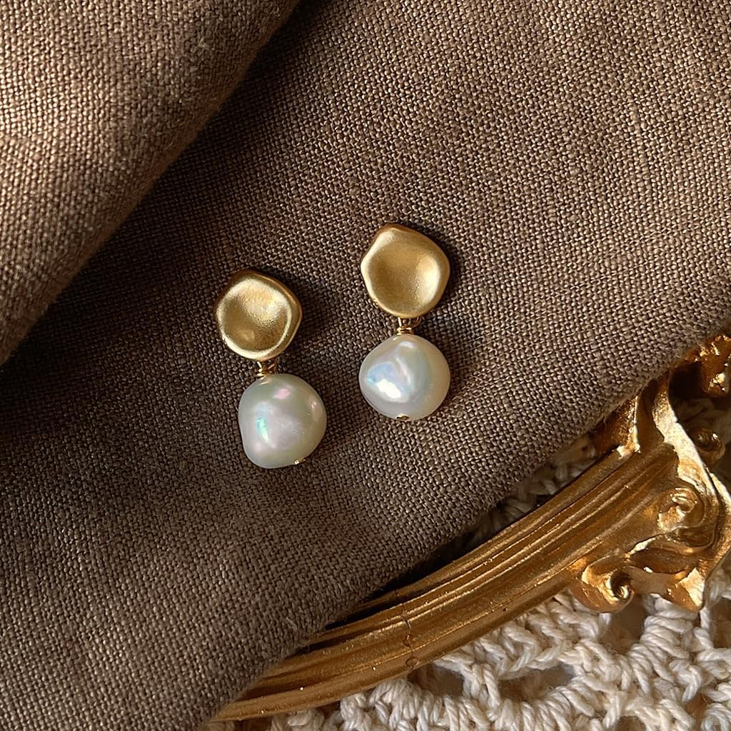Freshwater Pearl Earrings for Women Baroque,Retro,Trendy Eardrop,Jewelry Gift - Image 4
