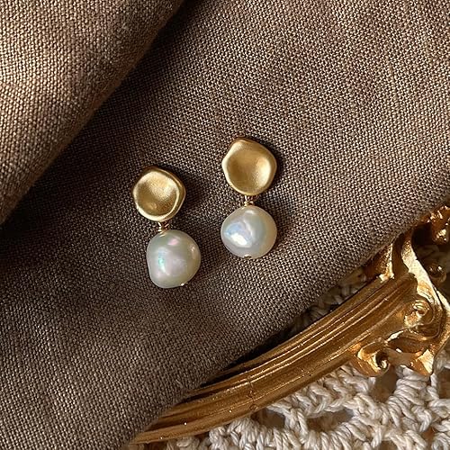 Miniatura 4 de Aretes de perlas de agua dulce para mujer, barroco, retro, moderno, regalo de joyería