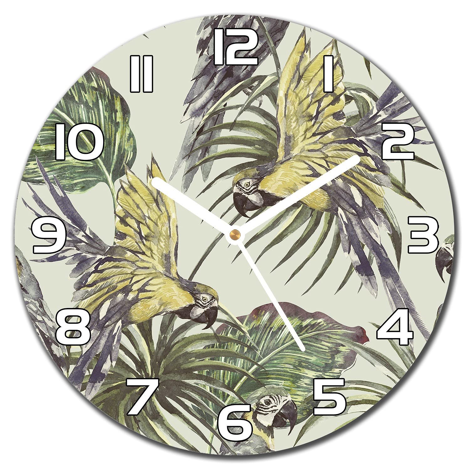 Horloge en verre murale cuisine design exotique pour salon