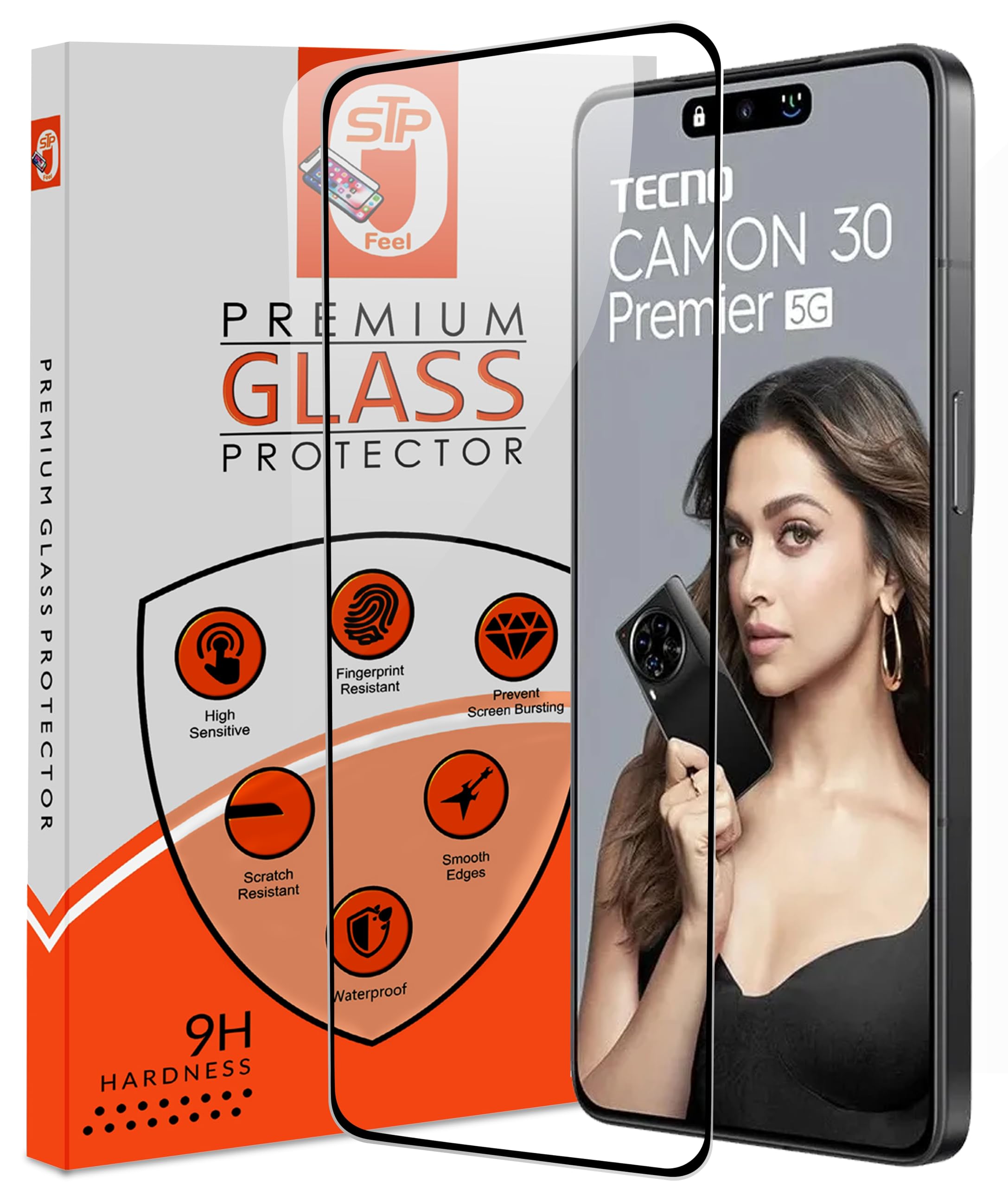 STP FEEL Premium Hd+ Tempered Glass Screen Protector Guard Compatible For Tecno Camon 30 Premier 5G Cellphone (6.77 Inch,Pack Of 1)|Edge To Edge Coverage With Easy To Installation Kit (B0D4Z9VGMF) Amazon Price History, Amazon Price Tracker