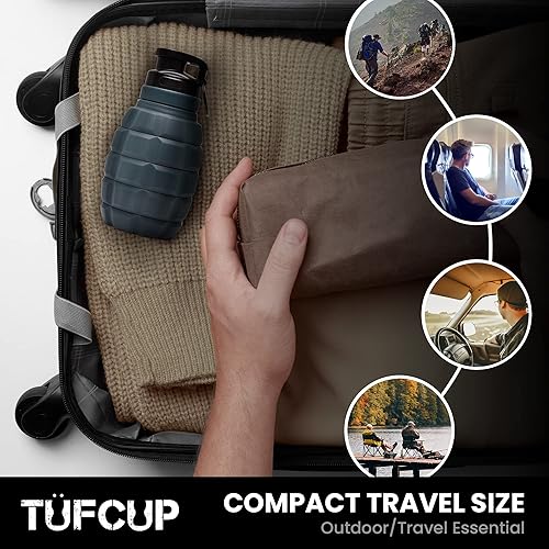 Miniatura 5 de Tufcup Spit Cup Spittoon para masticar, taza de inmersión portátil reutilizable con tapa, plegable, resistente a derrames, a prueba de fugas, de