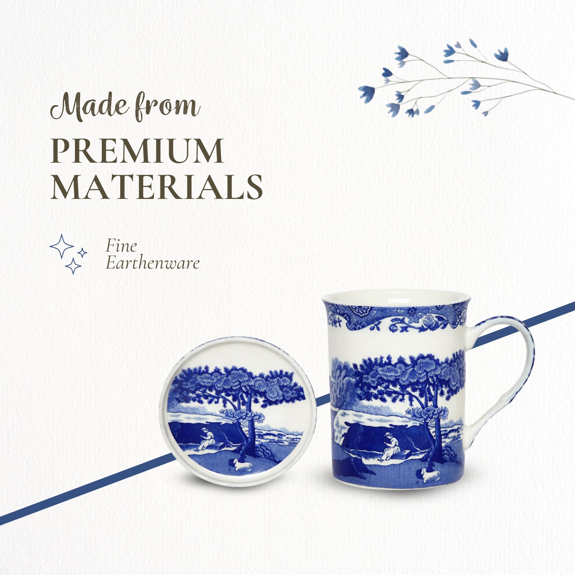 Amazon.co.jp: Spode Blue イタリアン 12オンス マグ&コースターセット