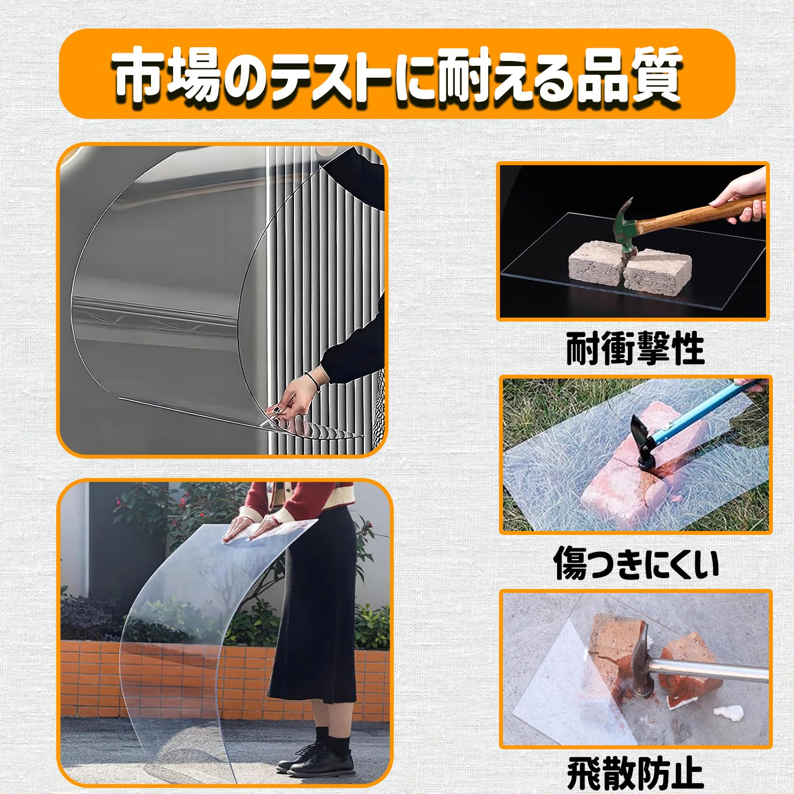 Amazon | Kgfvesdc プラスチック板 大きいサイズ、軽量透明アクリル板 