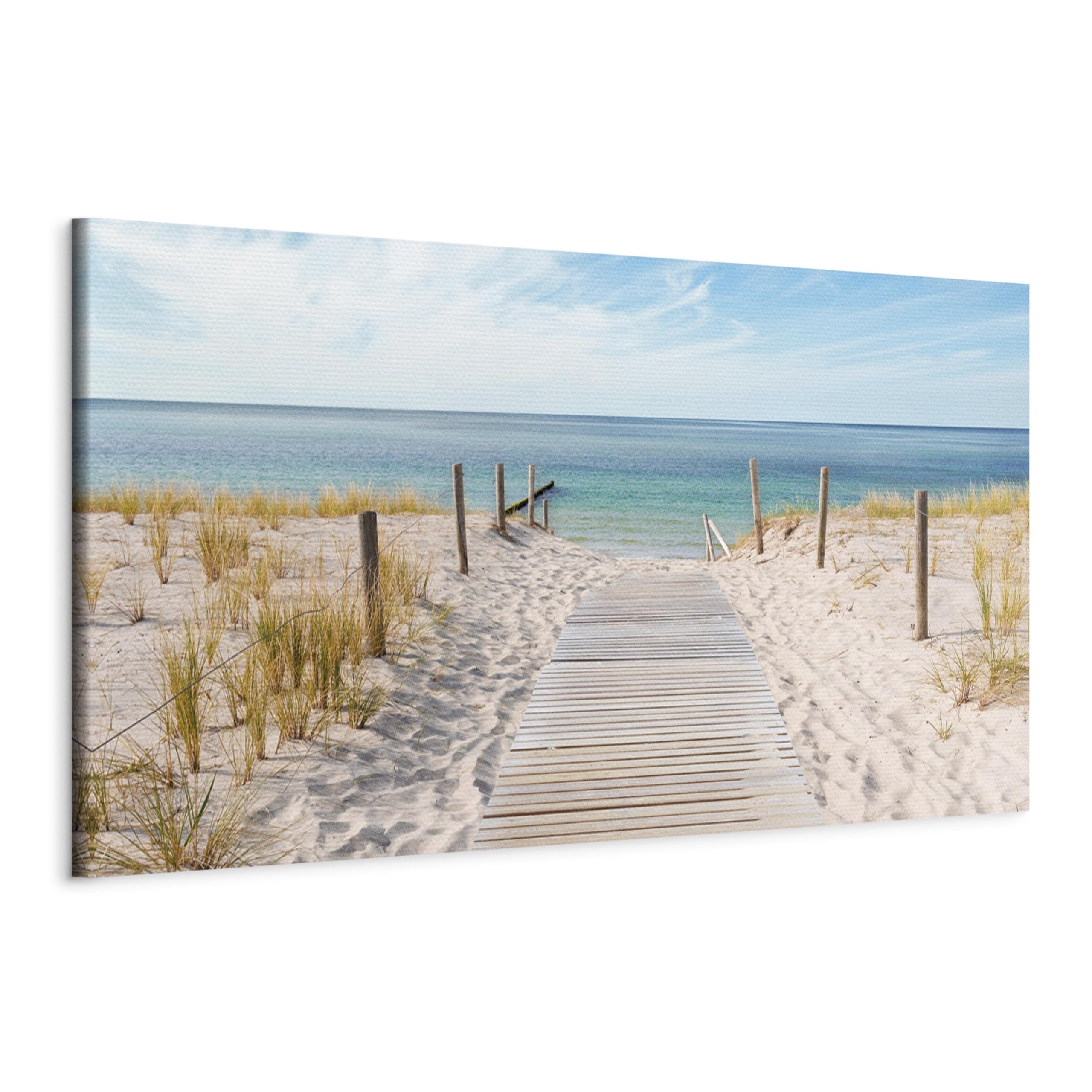 murando Cuadro en Lienzo Playa 135x45 cm 1 parte impresión en material tejido no tejido cuadro de pared impresión artística fotografía gráfica decoración Naturaleza Paisaje Mar c-A-0107-b-a