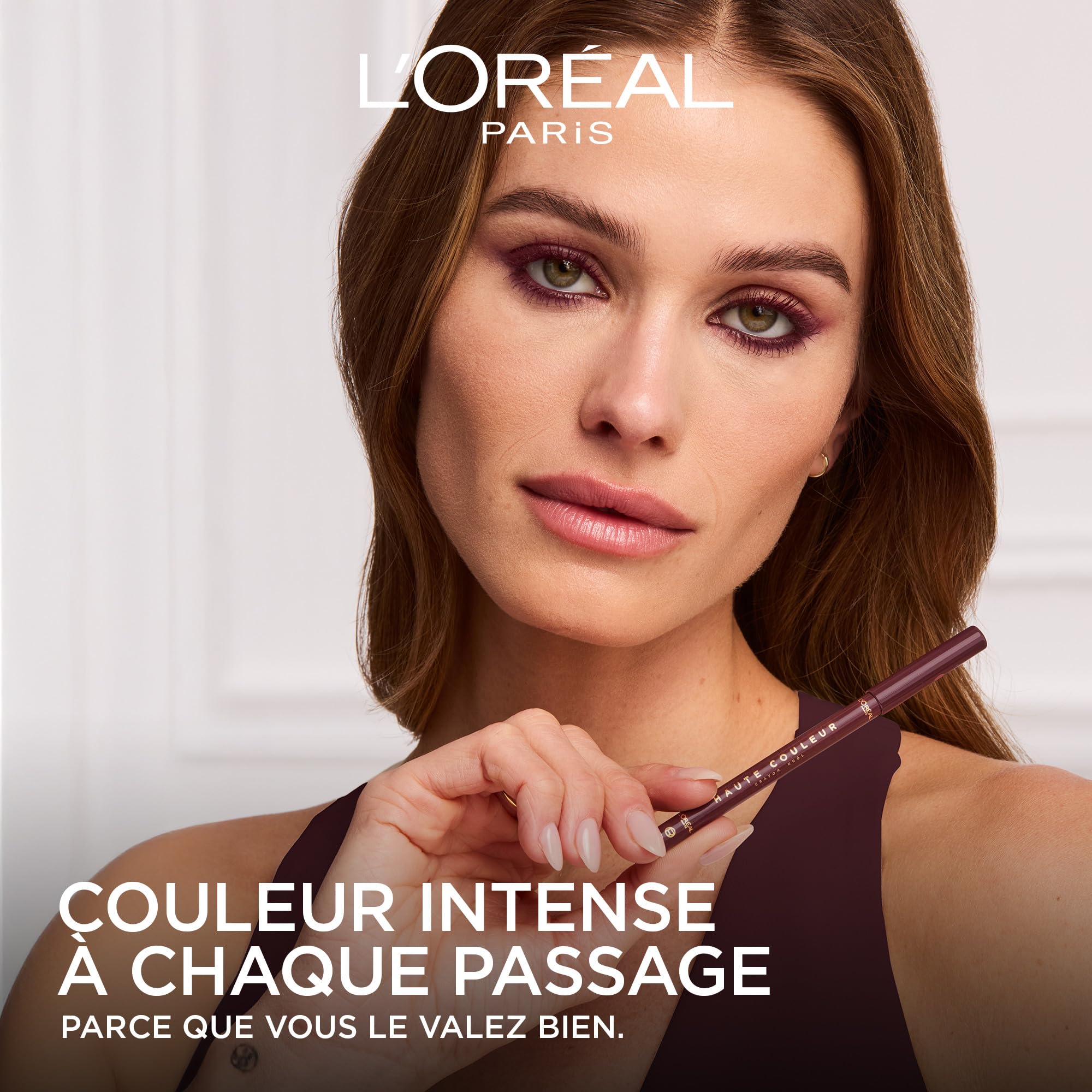 L'Oréal Paris Haute Couleur Crayon Khol Eyeliner Bordeaux Cashmere, intensywny kolor i definicja, kremowa konsystencja z masłem shea