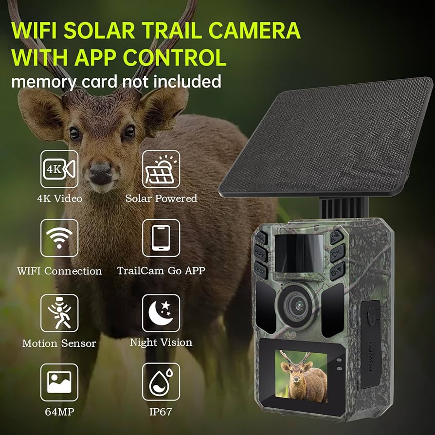 半額以下！ソーラーパネル付wifiトレイルカメラFKPCAM FK20 4K64 Amazon.com: FKPCAM Trail Camera 4K 64MP Solar WiFi Game
