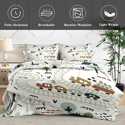 Miniatura 23 de Juego de edredón con 2 fundas de almohada, tamaño matrimonial, diseño de hongo hippy y arco iris, decoración de cama retro de los años 70, hippie,