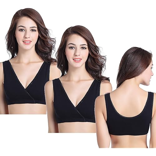 CAKYE 3 Pack Maternity Nursing Sleep Bra Breastfeeding Cotton Bralette