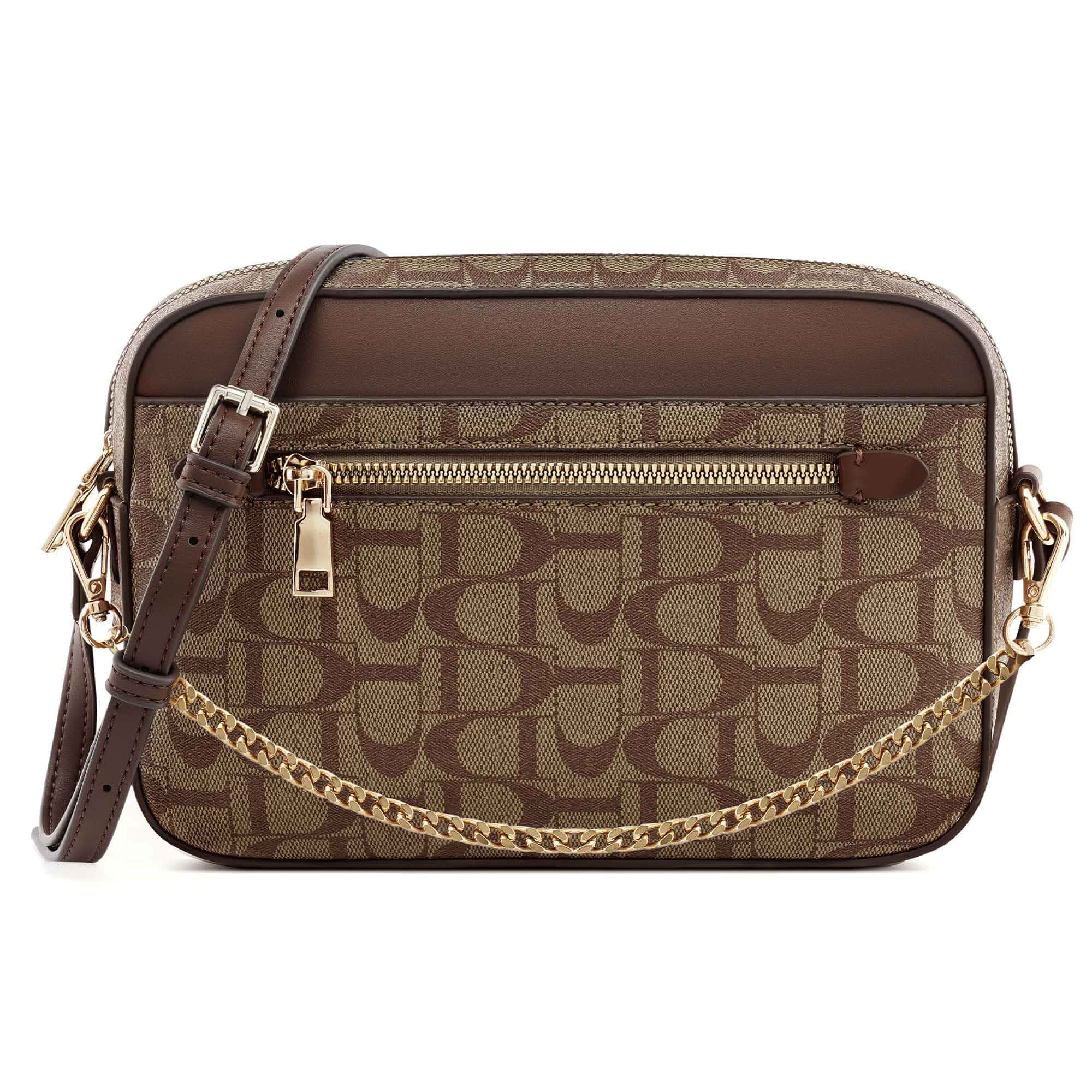 Small Camera Bag Crossbody Purses Adjustable Strap Shoulder Bag Adjustable Shoulder Strap,Multiple Pockets,1 Front Zipper Pocket,2 Interior Slip Pockets,Monogram Printed Faux Leather