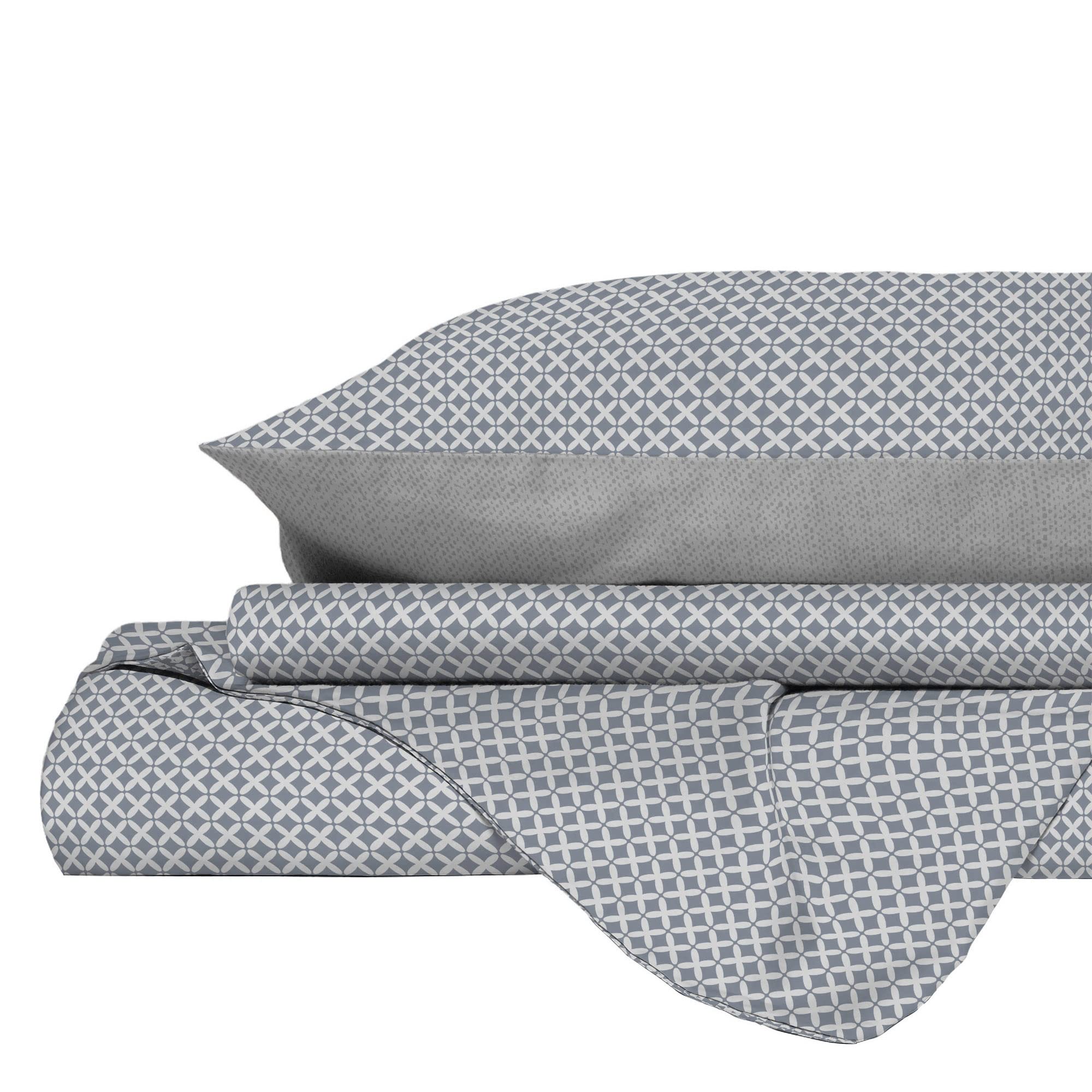 Italian Bed Linen PRINTED COLORS Duvet Cover Set, Made in Italy, MAIDEN Grey, Double, Queen-size bed - Image 4