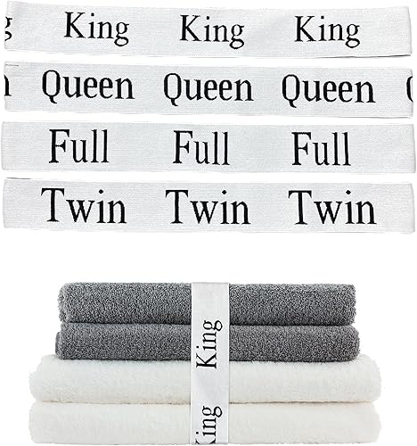 8 bandas organizadoras de sábanas, organizadores y almacenamiento etiquetados elásticos para sábanas, para armario, dormitorio, dormitorio y cuarto