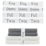 8Pcs Bed Sheet Organizer Bands Sheet Organizers and Storage Labeled Elastic Bedding Sheet Keepers Straps,for Closet,Bedroom,Dorm and Laundry Room