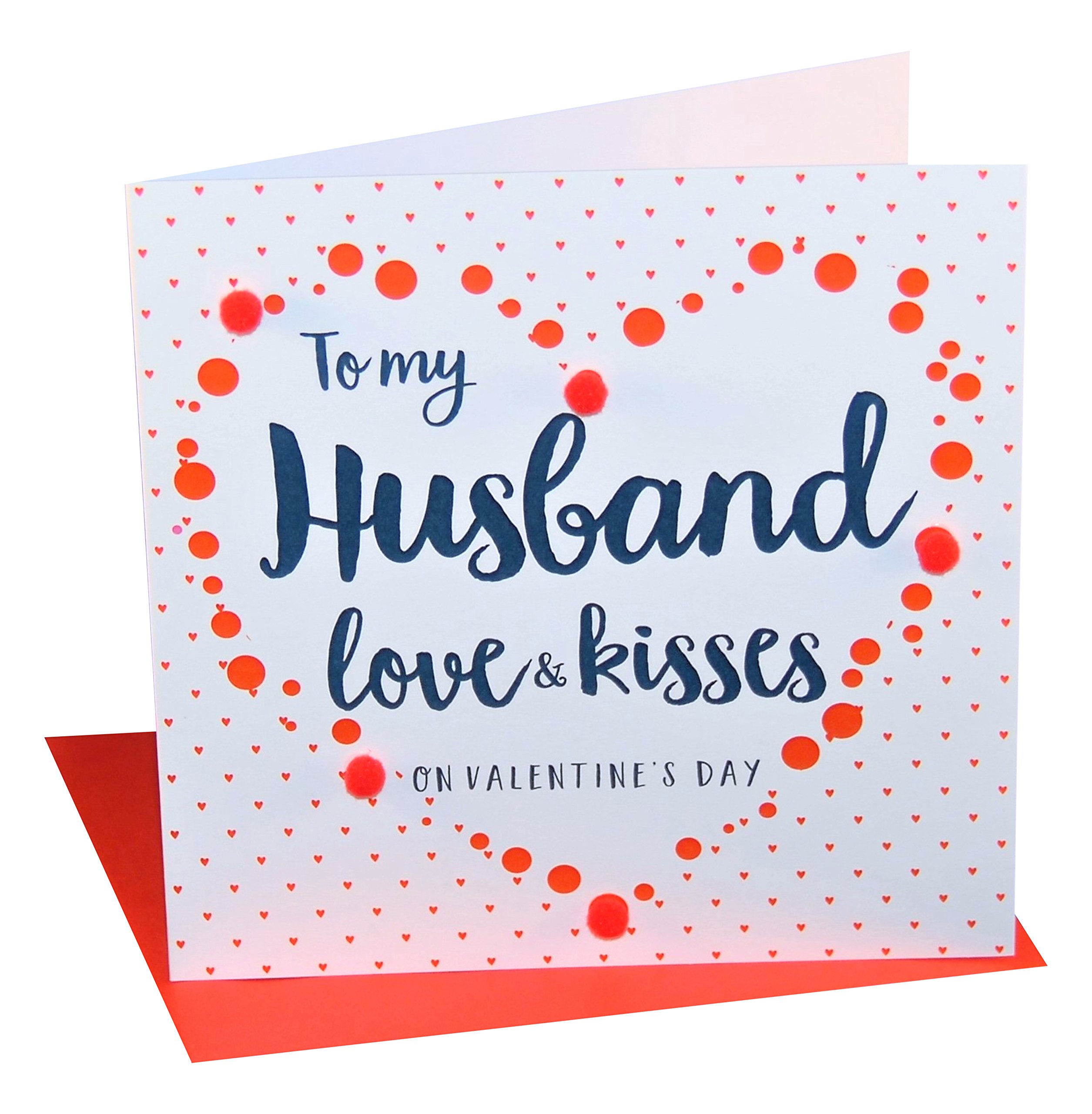 Pom Pom VPO012 "Husband, Love and Kisses" Valentine's Day Card