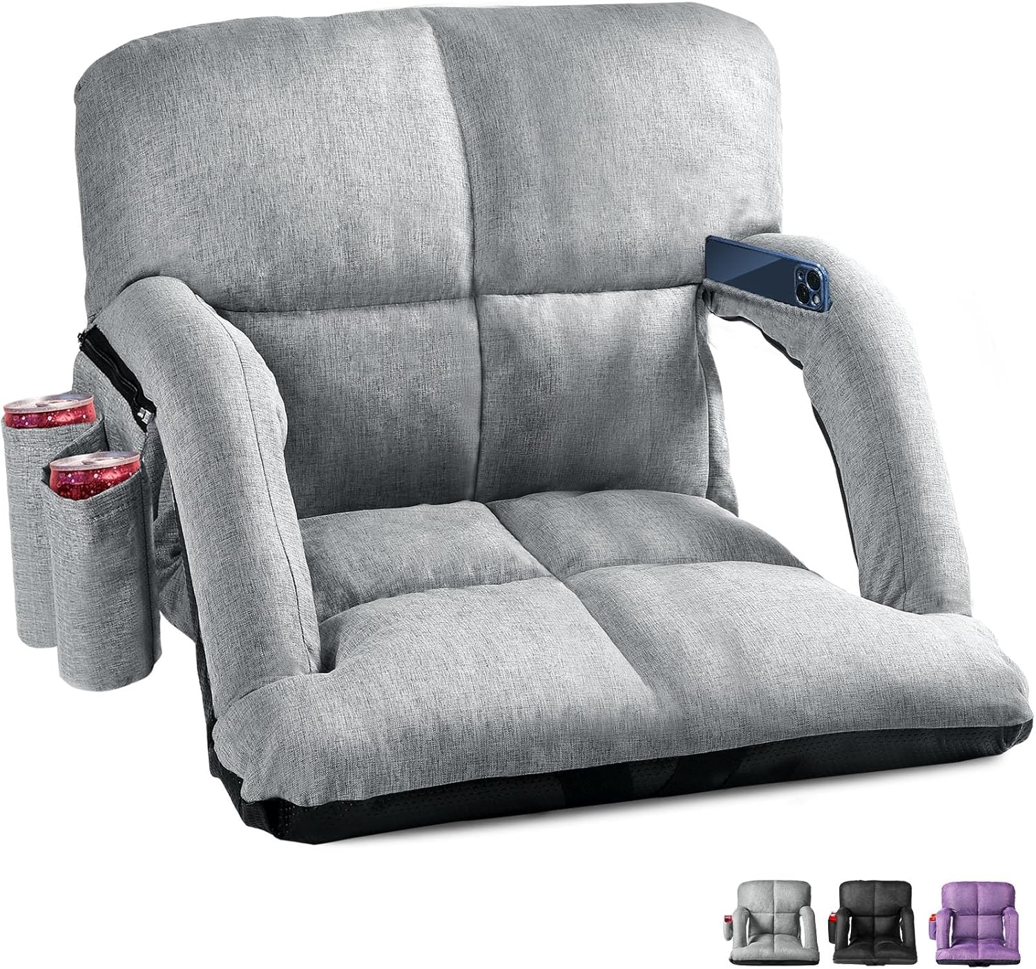 Wide stadium seats with back support