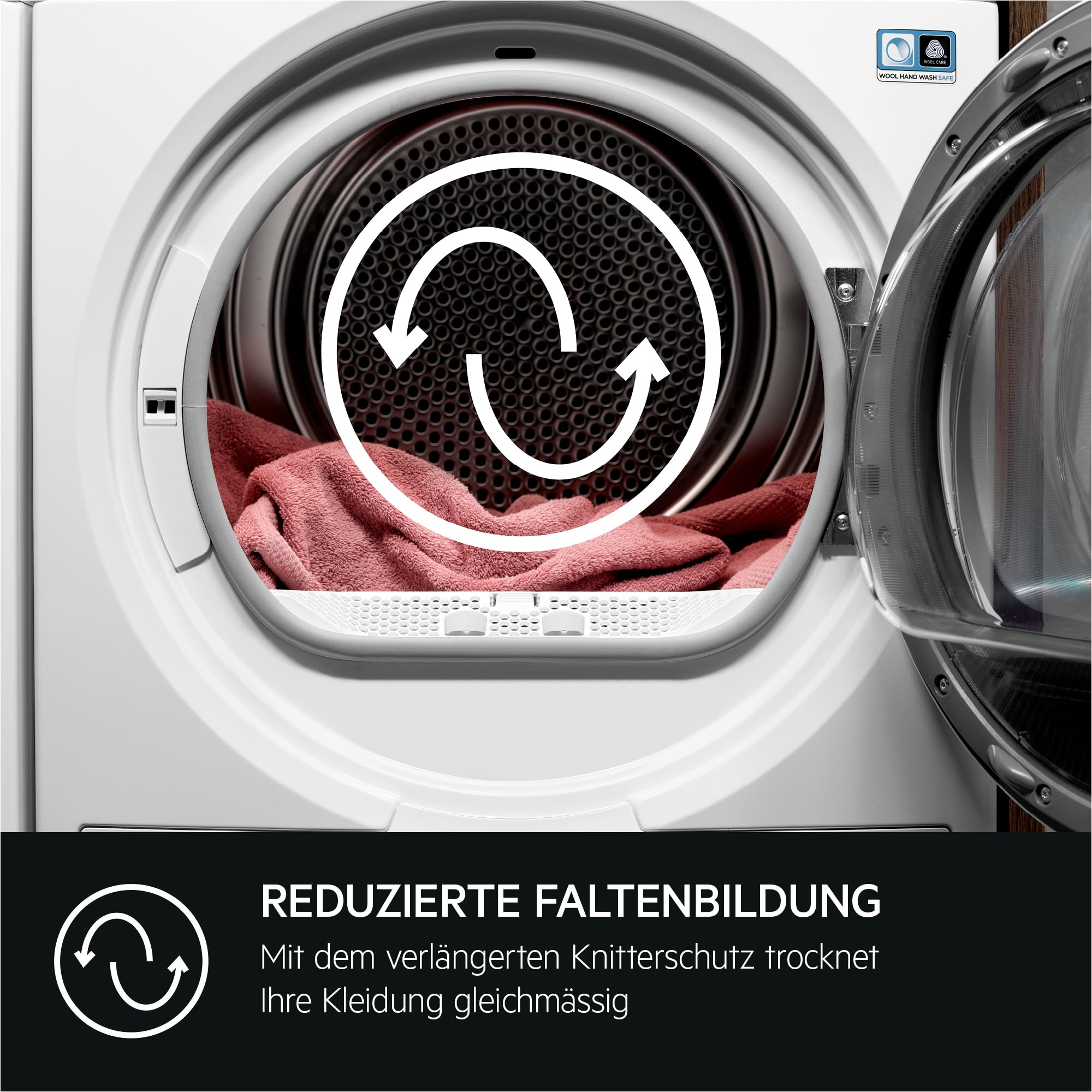 AEG Wärmepumpentrockner 8 kg Serie 8000 AbsoluteCare TR8AMZ68 C Energiesparend Trommelbeleuchtung Knitterschutz Schontrommel