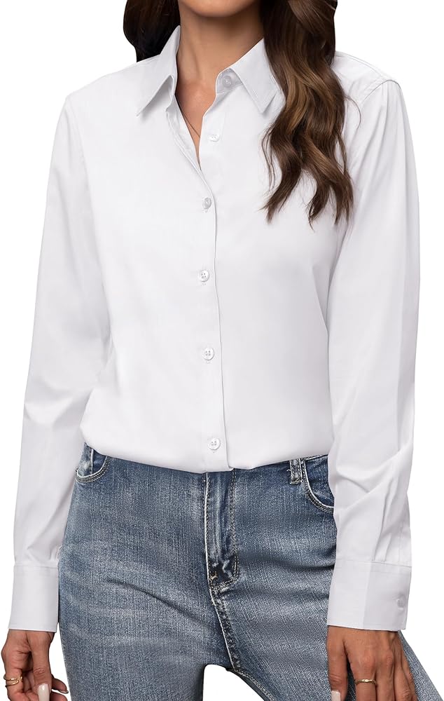 Amazon.com: Gleeivy Womens White Button Down Shirt Long Sleeve Womens Dress Shirts Classic Fit Solid Cotton Work Office White XS : Clothing, Shoes & Jewelry Amazon.com: Gleeivy Womens White Button Down Shirt Long Sleeve Womens Dress Shirts Classic Fit Solid Cotton Work Office White XS : Clothing, Shoes & Jewelry
