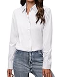 Gleeivy Button Down Shirts for Women Classic Fit Dress Shirt Work Business Casual Long Sleeve Blouse Tops