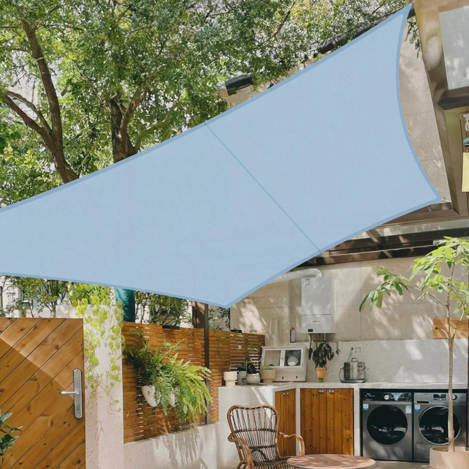 Cool Area Toldo Vela de Sombra Impermeable Rectangular 2.5x4m Protección UV PES Toldos para Patio Exterior Jardín Terraza-Arena — view 44