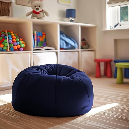 Miniatura 161 de Flash Furniture Dillon - Puf de sherpa, silla clásica recargable para niños y adolescentes, pequeña, natural Negro -,Negro Peludo,Blush