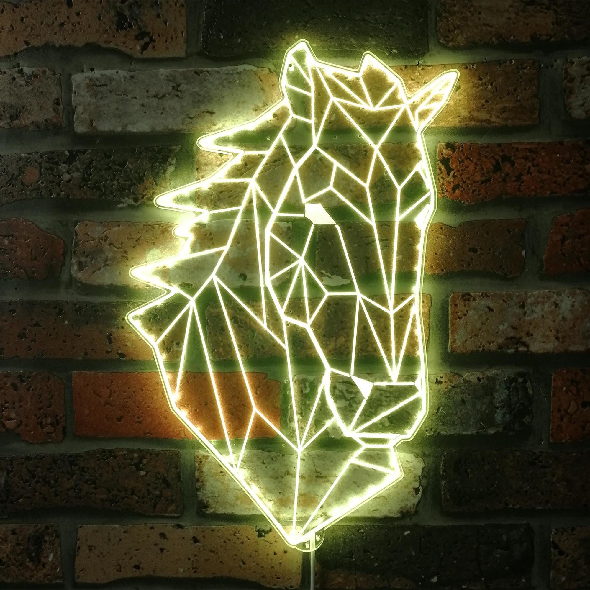 ADVPRO Horse Head Geometric RGB Dynamic Glam LED Sign - Cut-to-Edge Shape - Smart 3D Wall Decoration - Multicolor Dynamic Signage st06s86-fnd-i0290-c