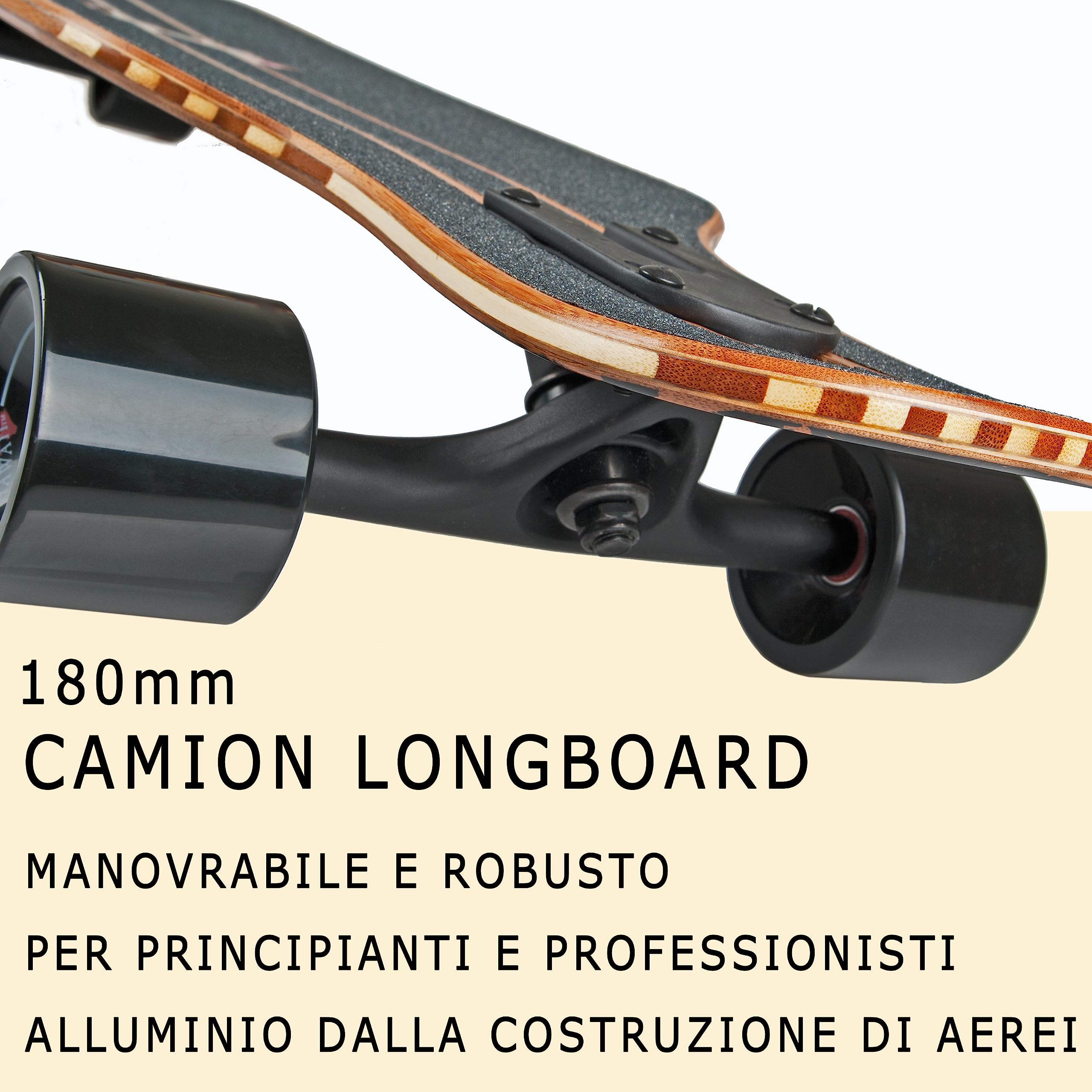 JUCKER HAWAII Longboard Skateboards - Freeride Cruiser Boards costruzione in fibra di vetro di bambù - per Principianti e Professionisti
