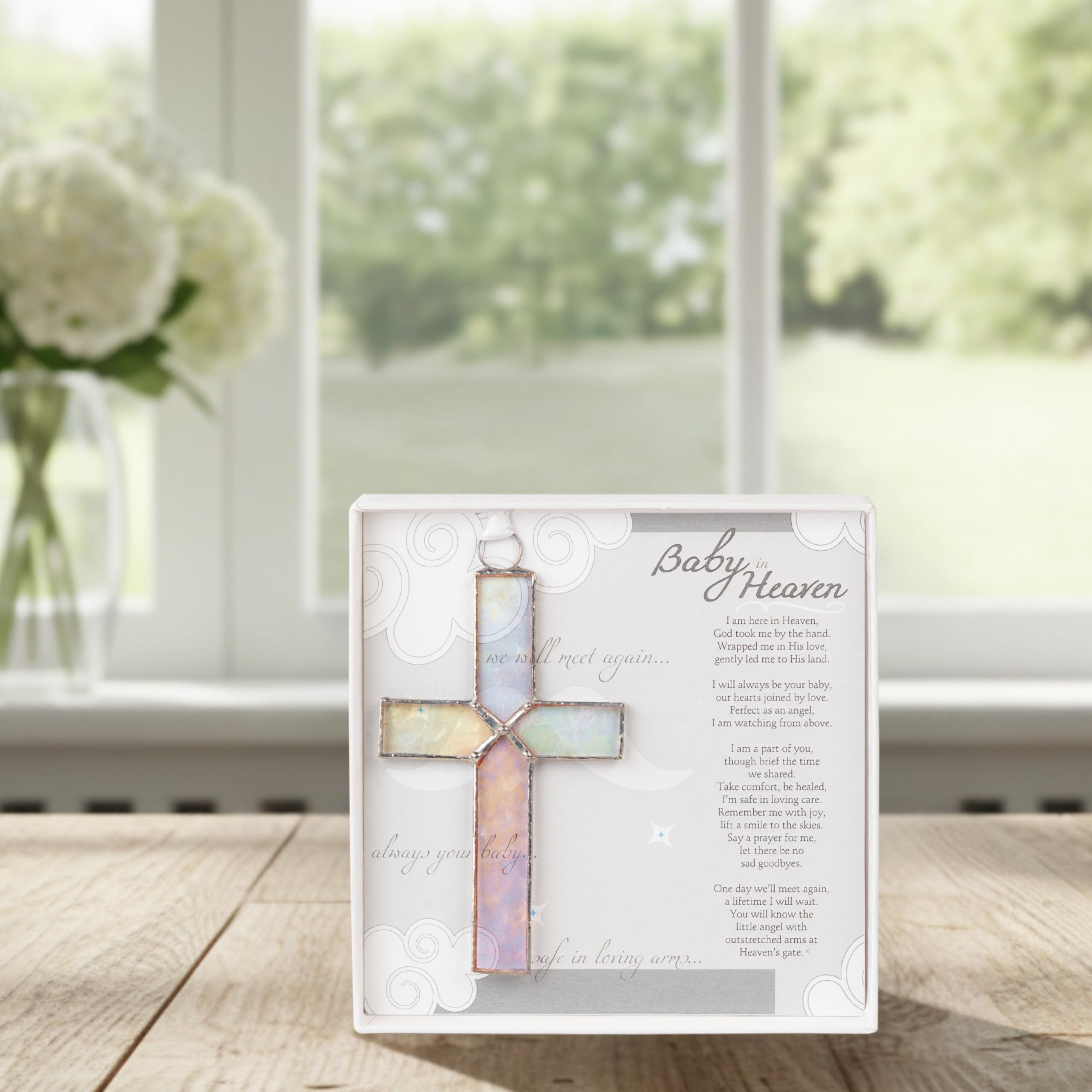 BABYL L FORTH 直筆サイン入り クリスタルクリア Amazon.com: Baby in Heaven Clear Mosaic Handmade Glass Cross