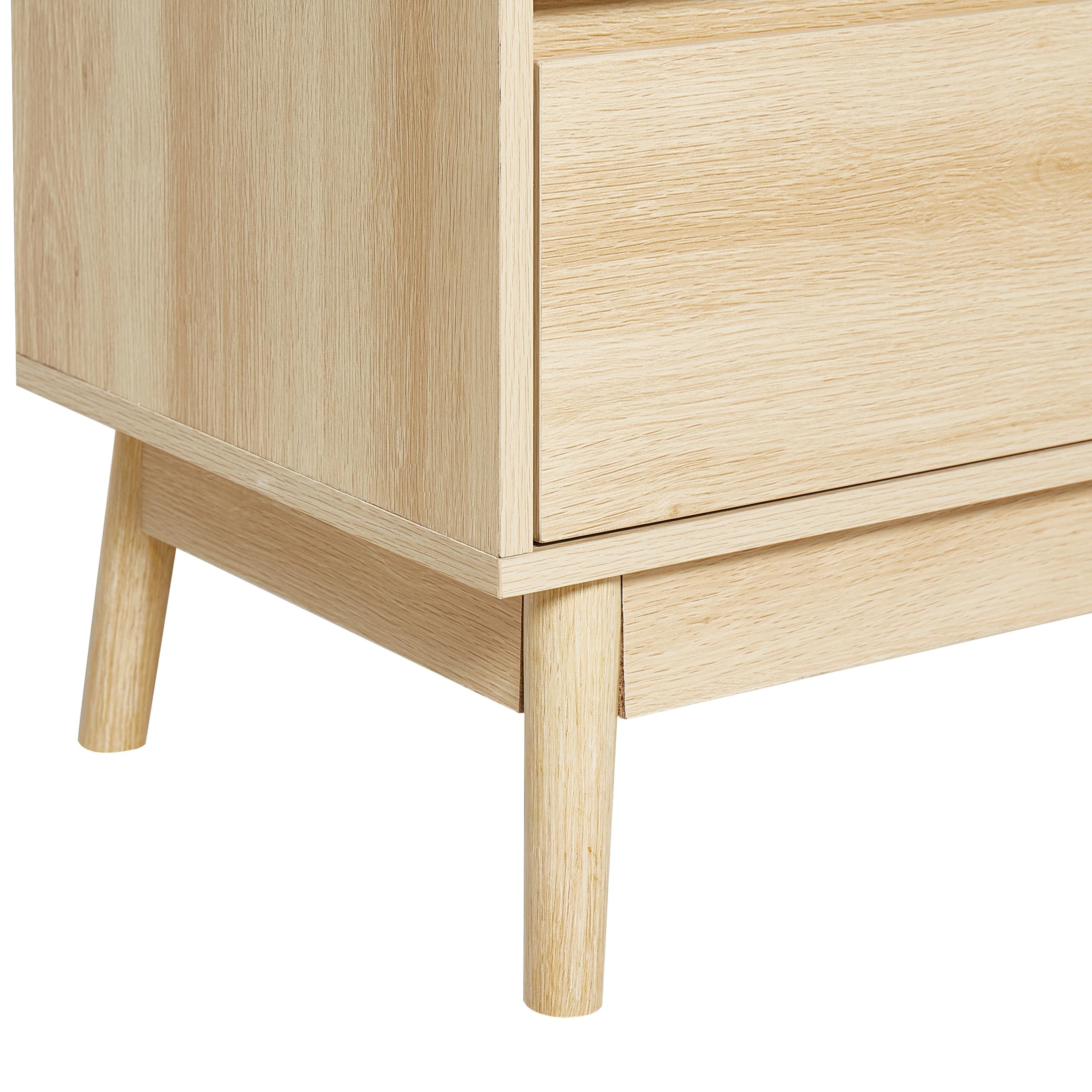 Beliani Cassettiera moderna a 3 cassetti MDF Gambe in legno di pino Legno chiaro Galles