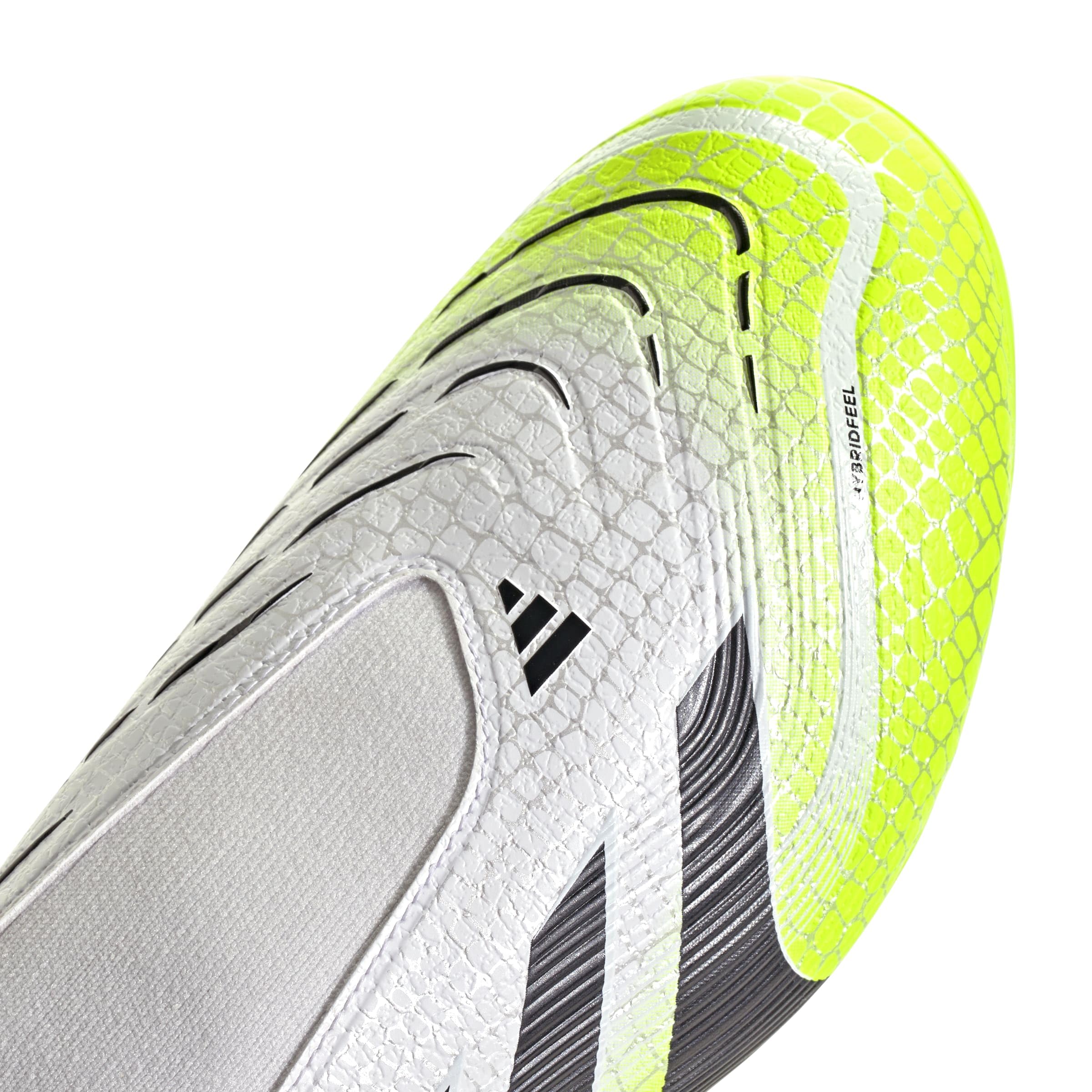 Adidas Unisex League Laceless Firm Ground/Multi Ground Football Boots, Cloud White/Core Black/Lucid Lemon, 43 1/3 EU