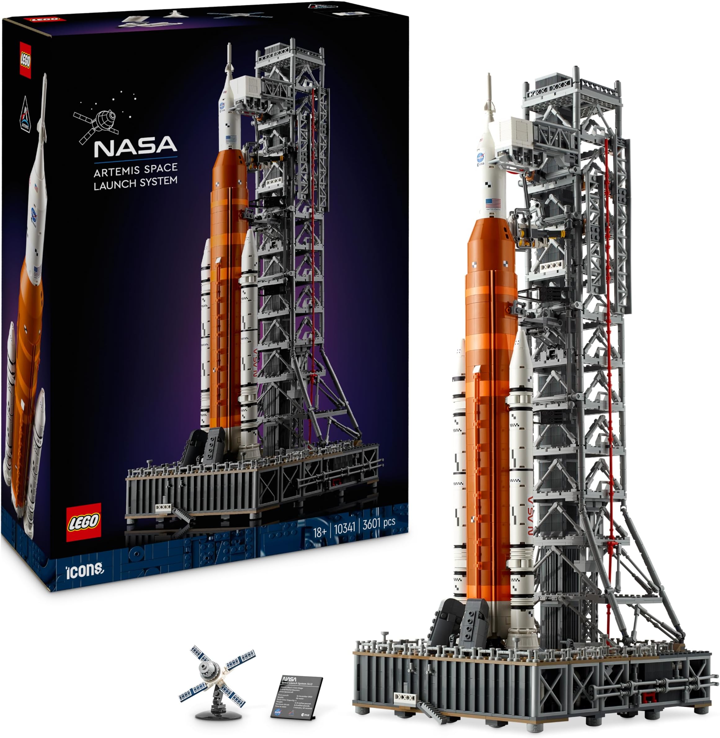 Icons NASA Artemis Space Launch System Set, Model Kit for Adults to Build, Includes an Orion Capsule and Launch Tower, Home and Office Desk Decor, Gifts for Men, Women, Him or Her 10341