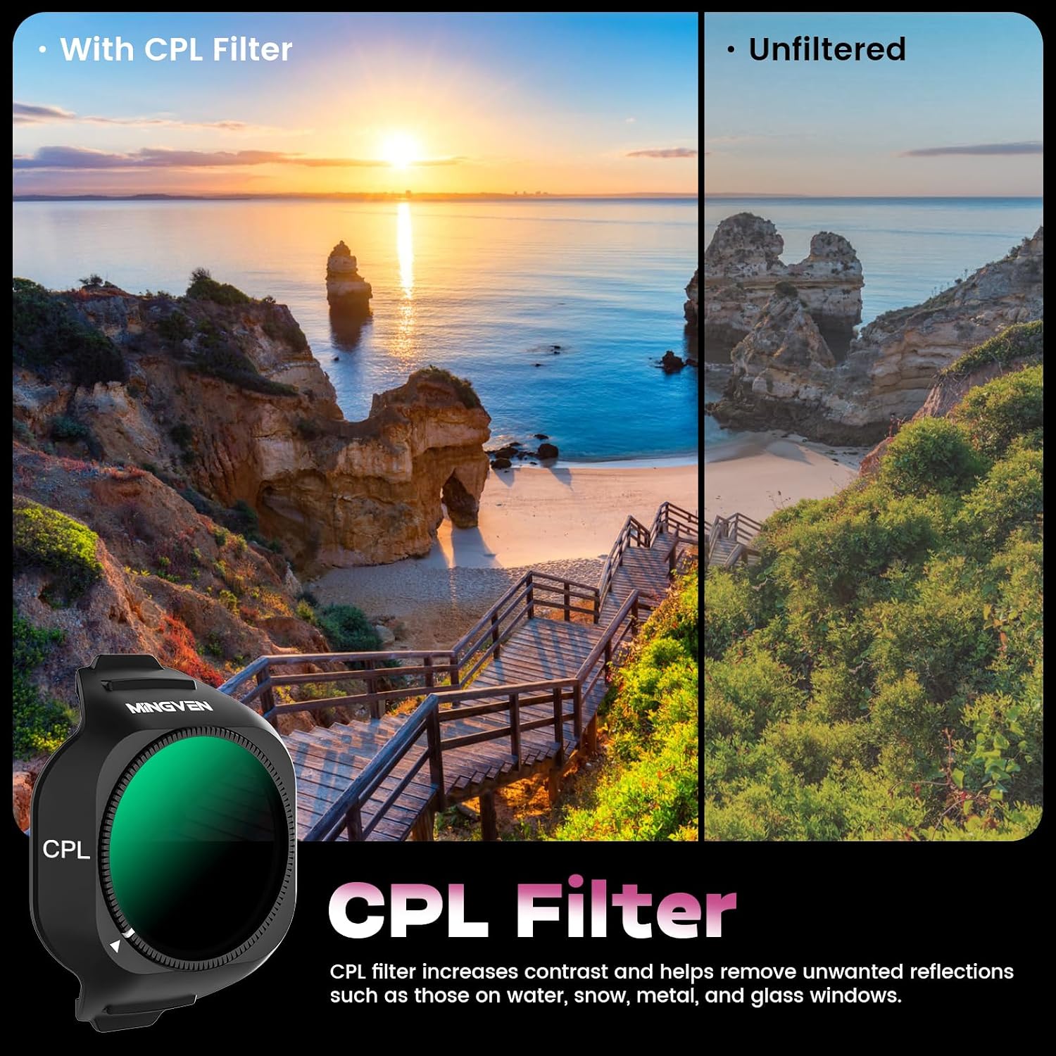Mini 5 Pro ND Filters - 6 Pack (CPL,ND8,ND16,ND32,ND64,ND128) | ND Filter Set Compatible with DJI Mini 5 Pro Drone, Filters for Enhanced Color, Glare Reduction and Cinematic Footage