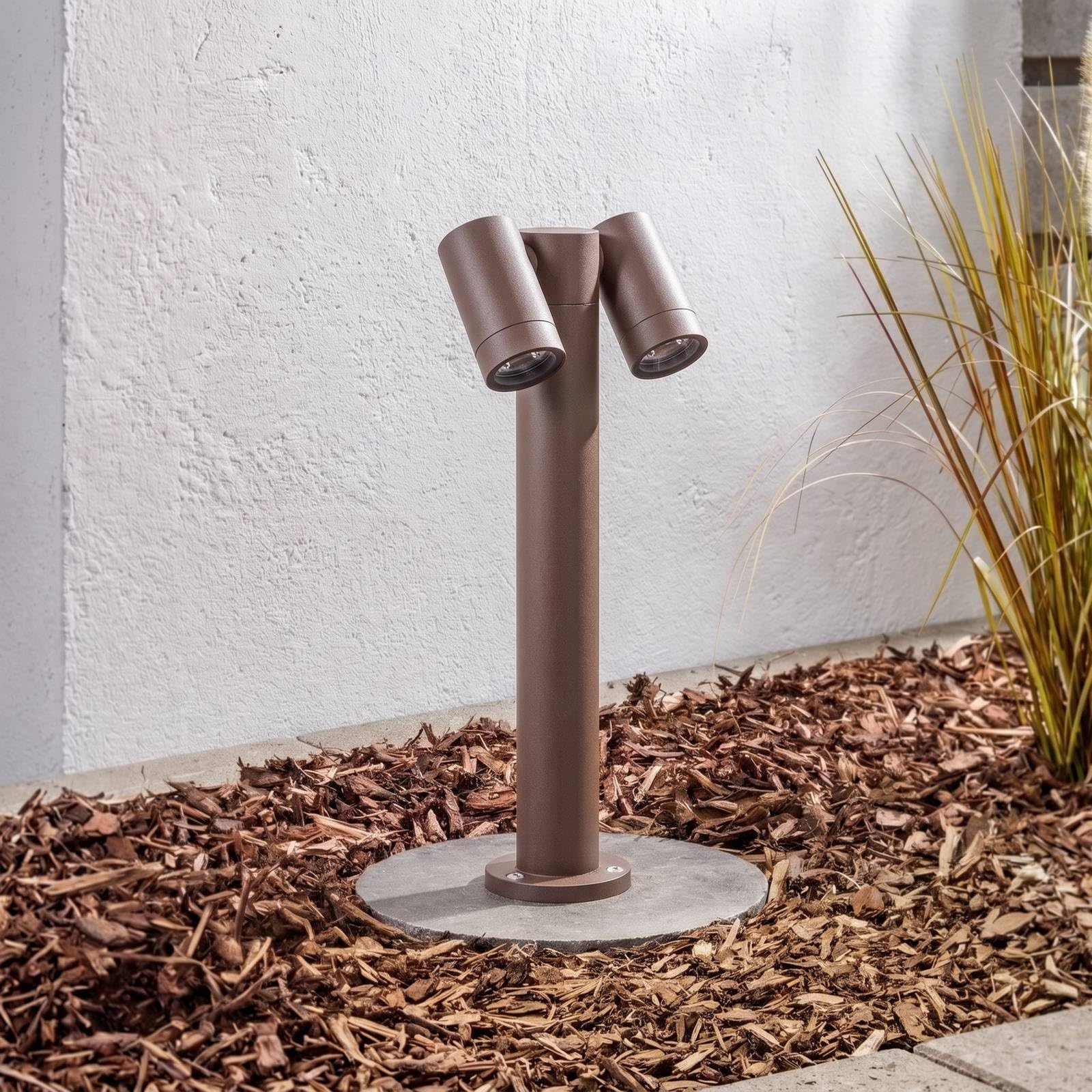 Lampa zewnętrzna z możliwością przyciemniania (nowoczesna) w kolorze brązowym, aluminiowa lampa uliczna latarnia uliczna ulica uliczna