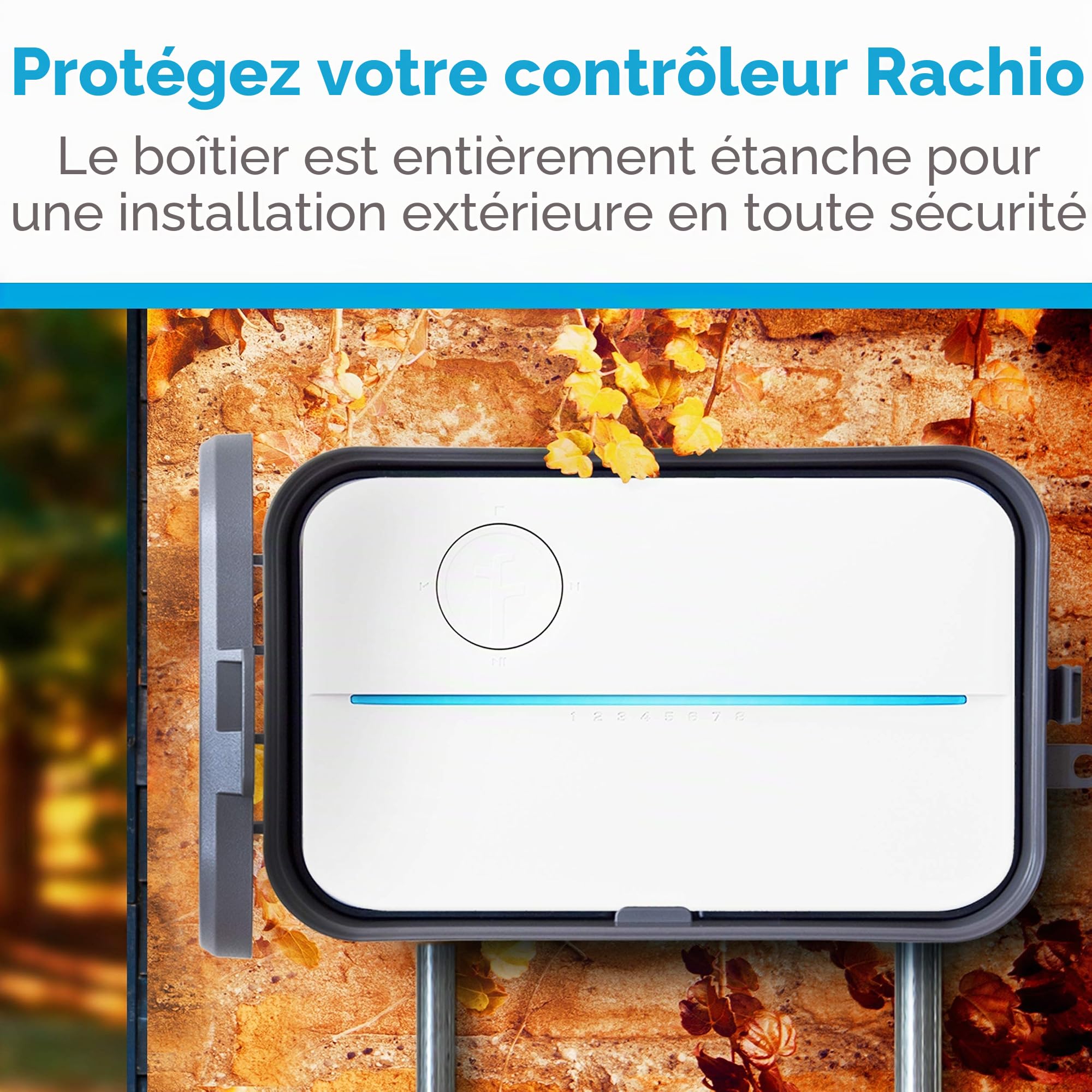 Rachio Compatible avec arroseur 3 contrôleurs intelligents, boîtier extérieur résistant aux intempéries