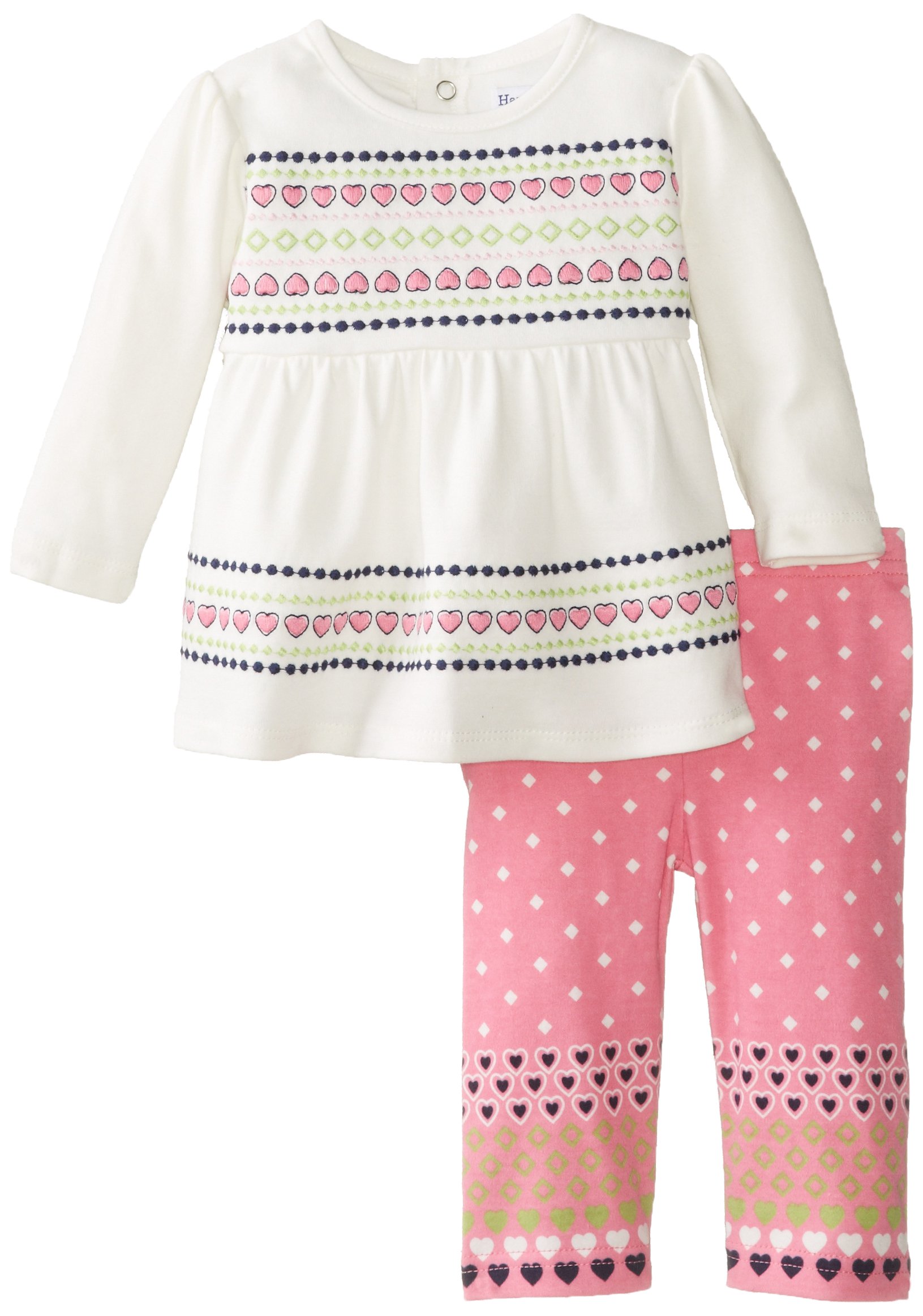 Hartstrings Baby-Girls Newborn Interlock Long-Sleeve Tunic, Printed Legging Set