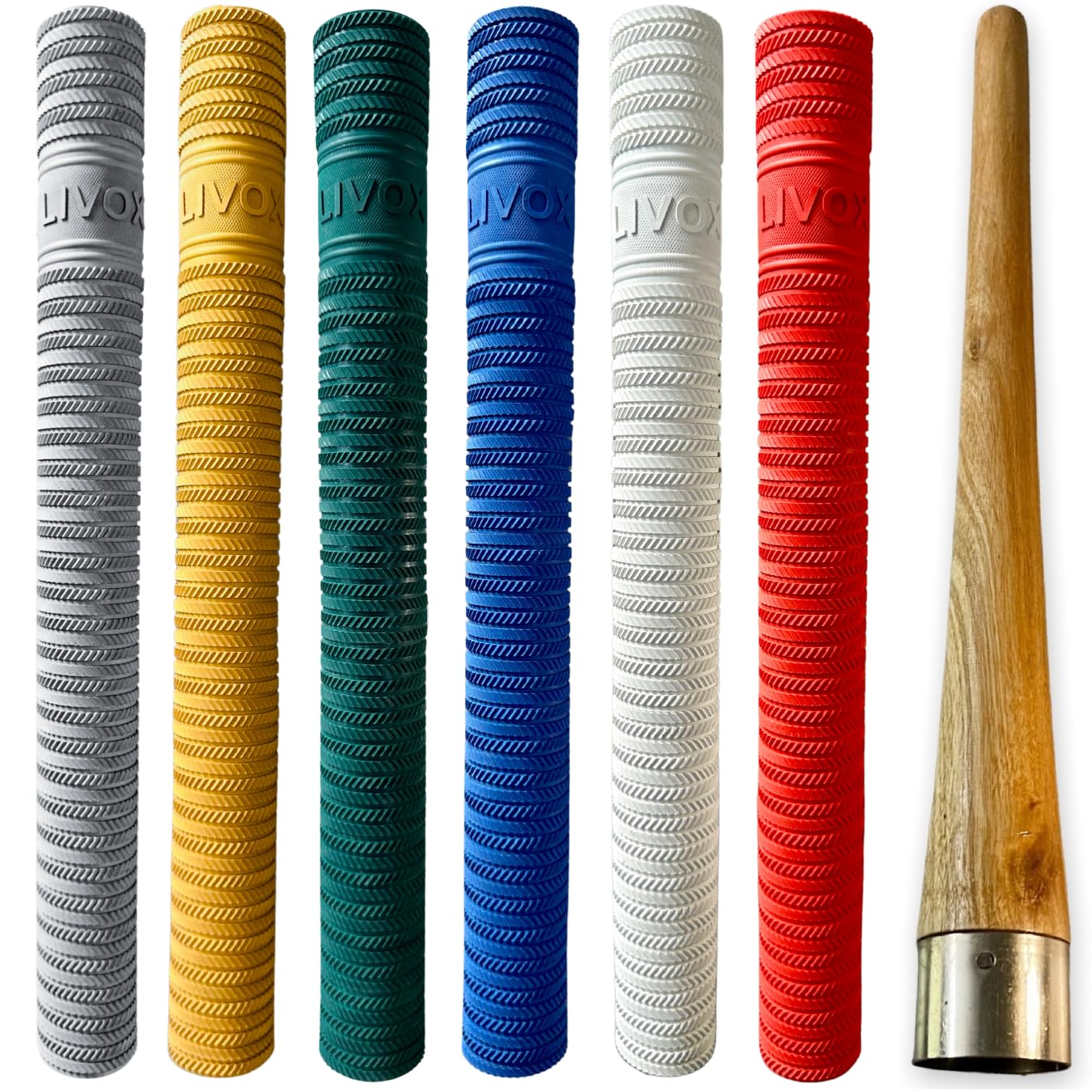 LIVOX Ultra Tacky Rubber Cricket Bat Grip with Cone Bracelet Ring Texture Bat Gripper Cone Cricket Accessories for Boys, 6 Cricket Bat Grip & 1 Wooden Cone (B0CDGSK69R) Amazon Price History, Amazon Price Tracker