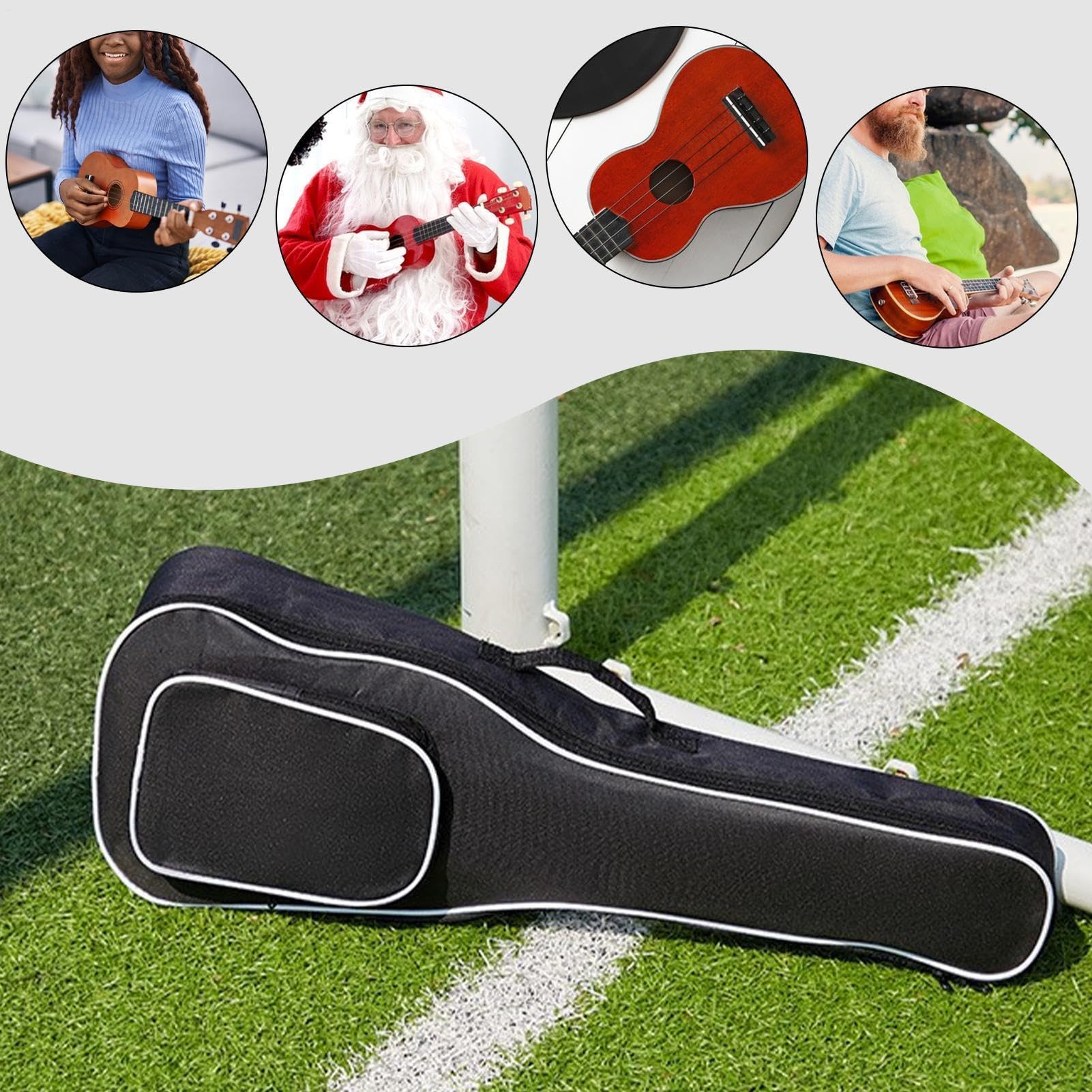 Sac Pour Ukulélé – Étui Rembourré Doux Portable Avec Bandoulière Réglable | Housse Rembourrée Pour Instruments, Porte-instruments À Cordes Légers, Sac De Protection Pour Les Voyages, Le Camping Et Les