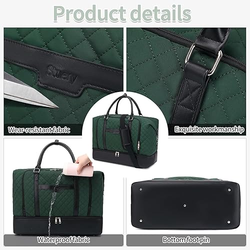 Miniatura 7 de Bolsa de fin de semana, bolsa de viaje grande para mujer, bolsa de mano con compartimento para zapatos y bolsas de aseo