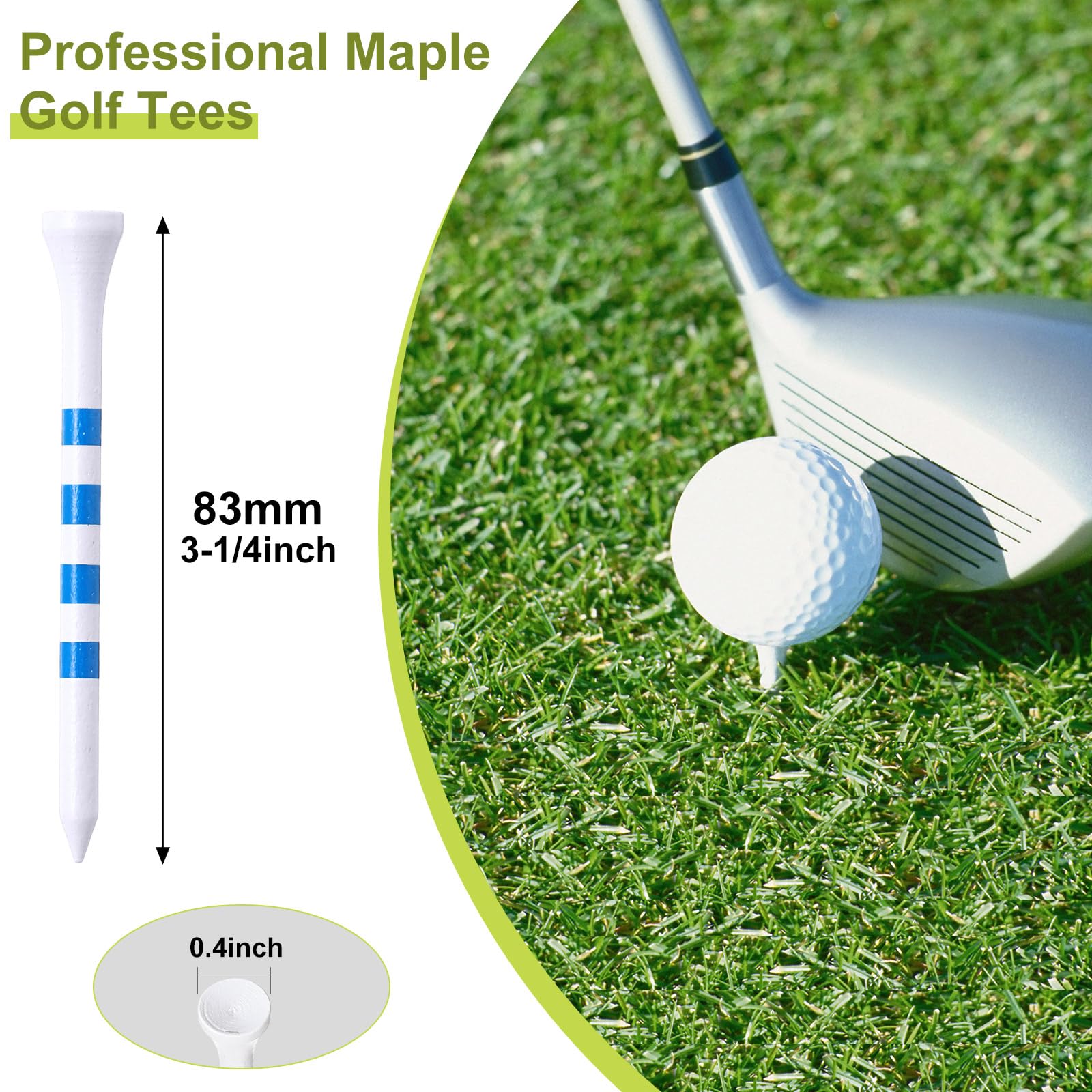 Vinsot 1000 Pcs Golf Tees Bulk Wood Tees, Golf Tees for Women Men Ladies Clubs Golf Ball Theme Party Accessories