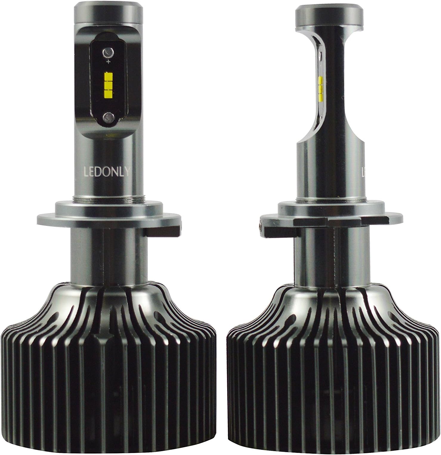 LEDONLY All-in-one Cast Aluminum Heavy Duty 60W 6800LM H7 LED Auto Headlight with Adjustable Focus Length 6000K OEM Grade