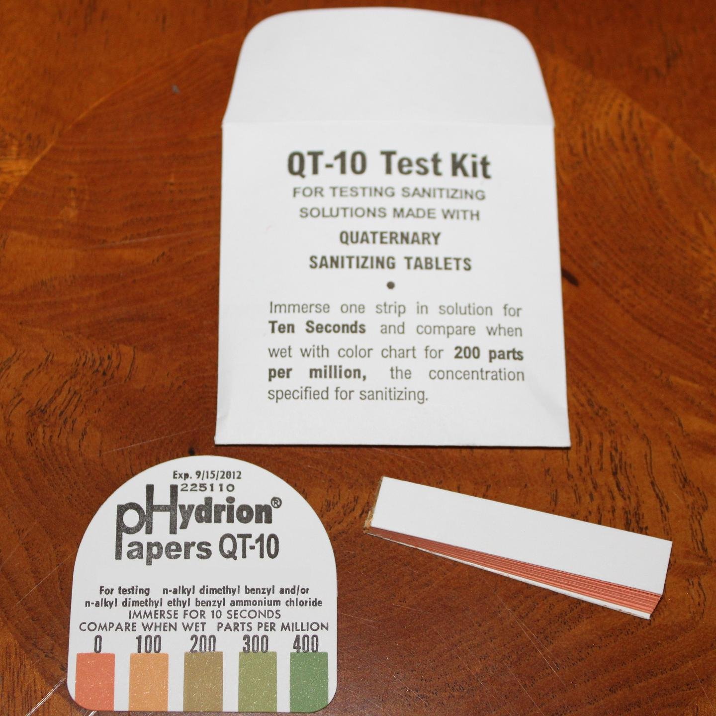 Hydrion QT10 Papers Quaternary Ammonium Sanitizer Single Roll TEST KIT