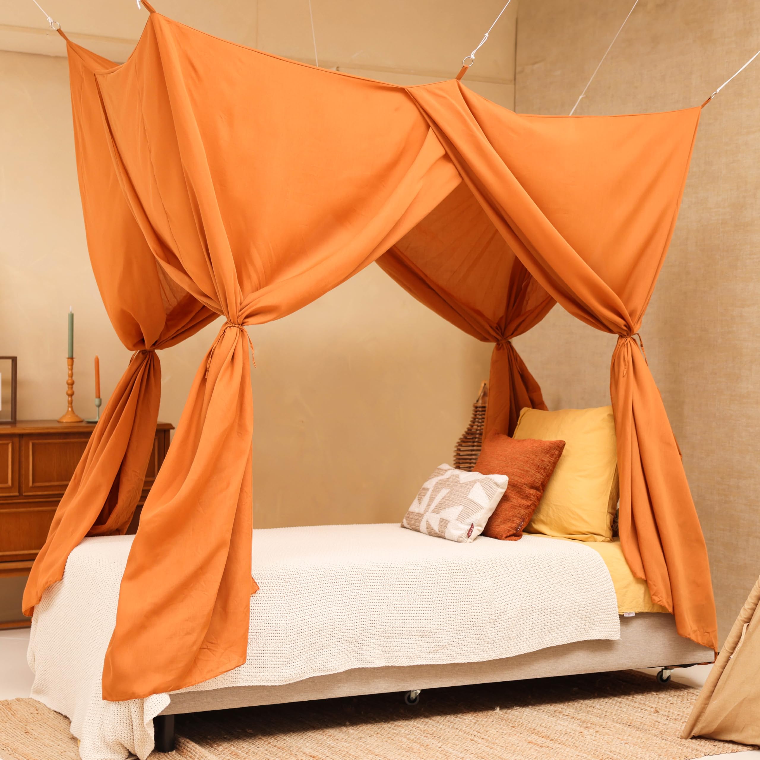 Caramel Bed Canopy for Single Bed | Mosquito Net Child Bedroom Decoration