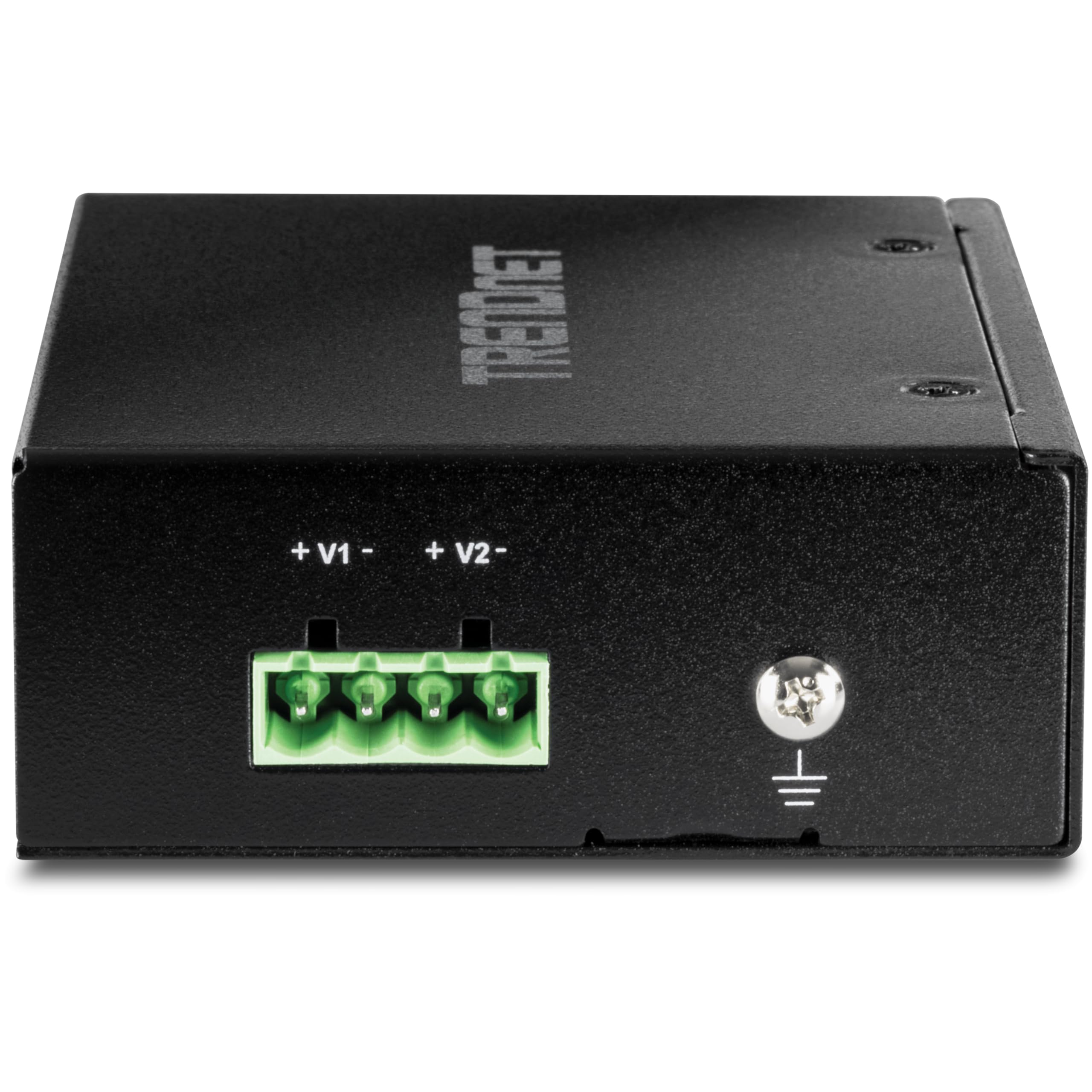 TRENDnet, TI-SG104, Splitter industriale Gigabit UPoE, doppia uscita di alimentazione CC, montaggio su guida DIN o a parete