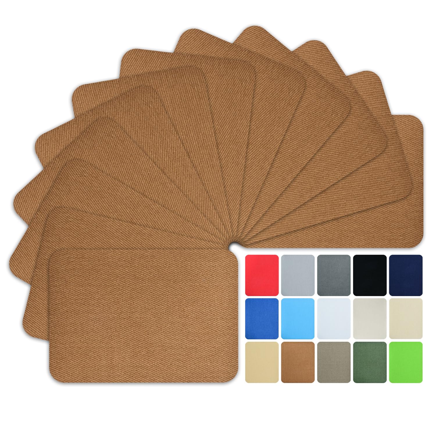 WILDREEDS Premium Quality Fabric Iron on Repair Patches 100% Cotton Iron on Patches for Clothing Inside & Outside Strongest Glue 3" by 4-1/4" (7.5 cm x 10.5 cm)-Camel