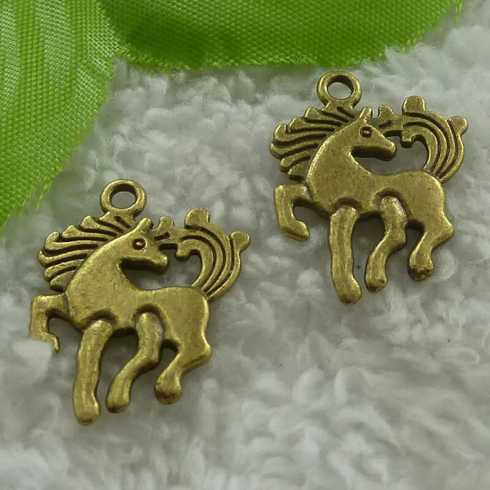 Cheval plaqué bronze 20x15mm breloque pour création de bijoux et scrapbooking B2898