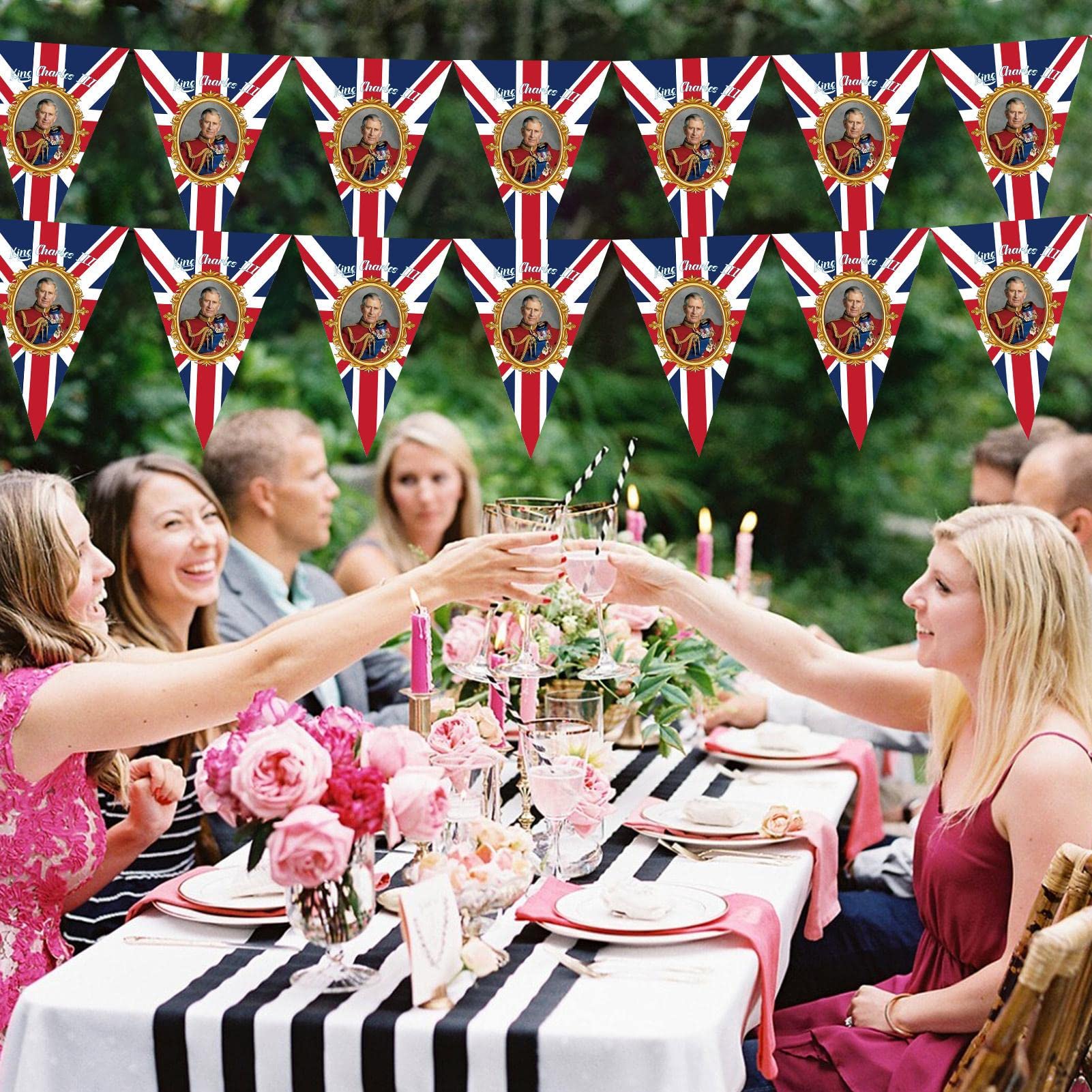 Toyland 20ft Union Jack Coronation Bunting - King Charles III Souvenir Decor, 12"x8" Flags - View #10