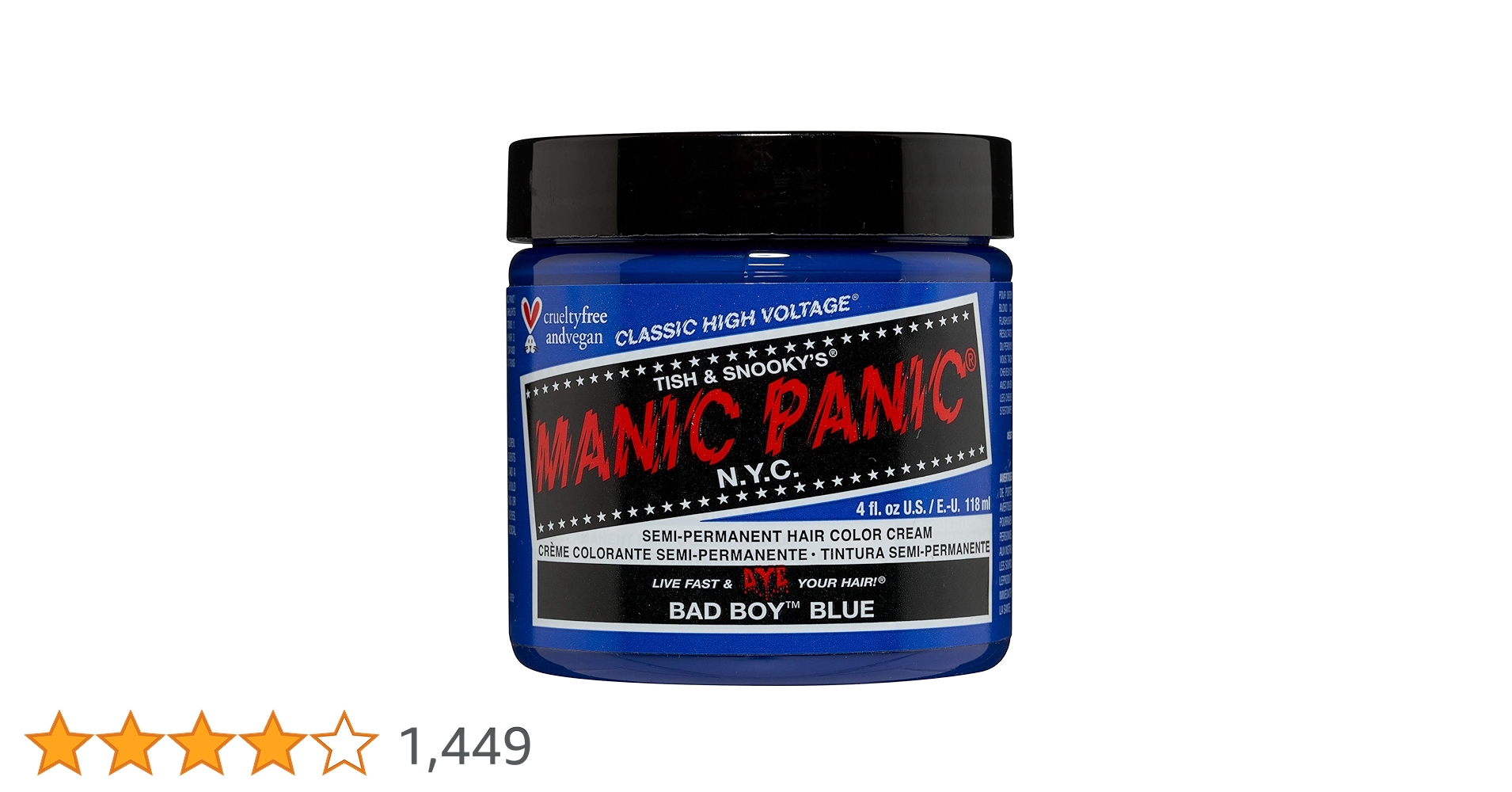 マニックパニック カラークリーム バットボーイブルー　4個　1個販売可 マニックパニック カラークリーム バットボーイブルー 4個 1個